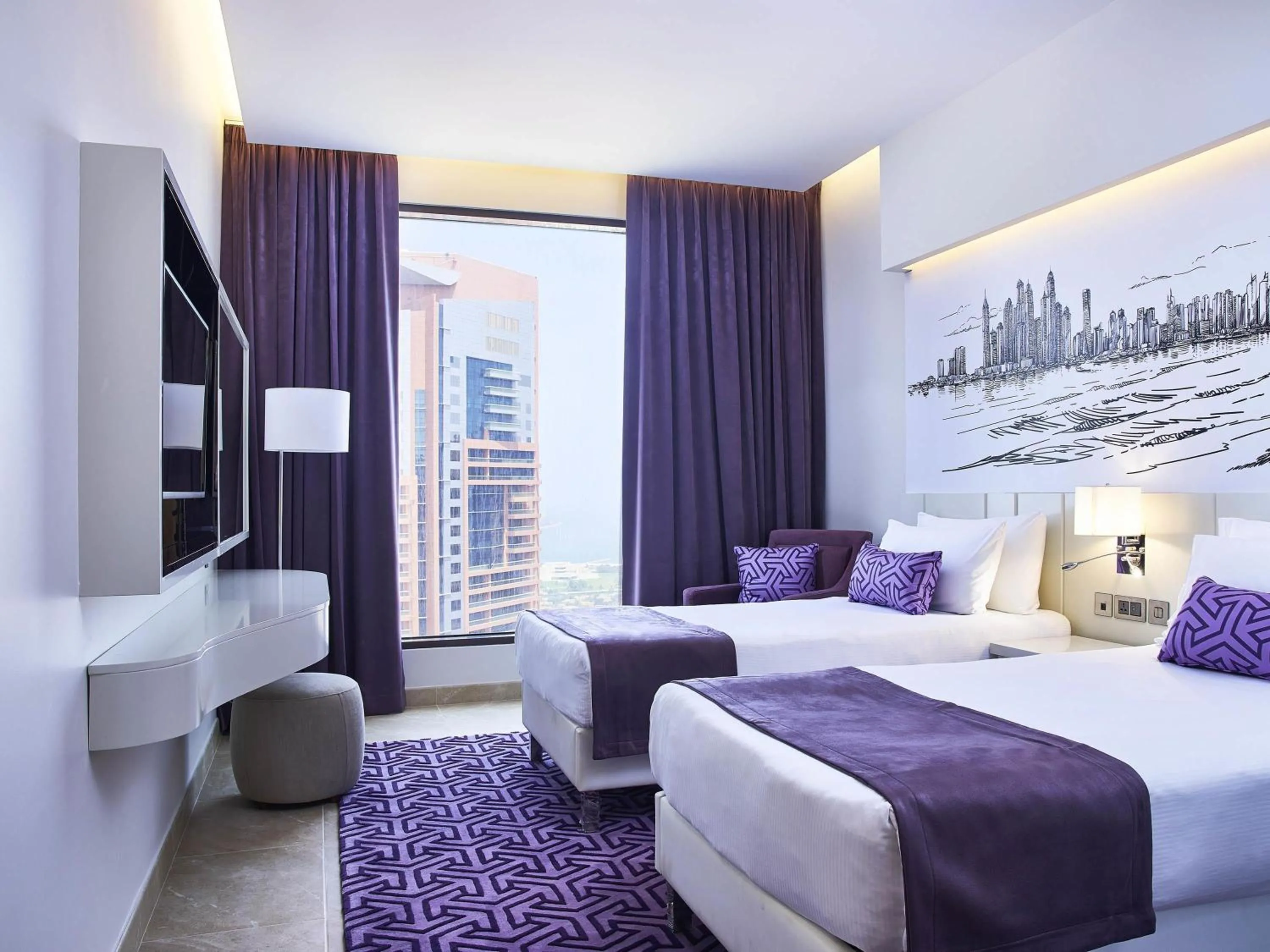 Prestige Two-Bedroom Suite with City View, Free Shuttle Beach Transfer, Next to Metro Station in Mercure Dubai Barsha Heights Hotel Suites And Apartments