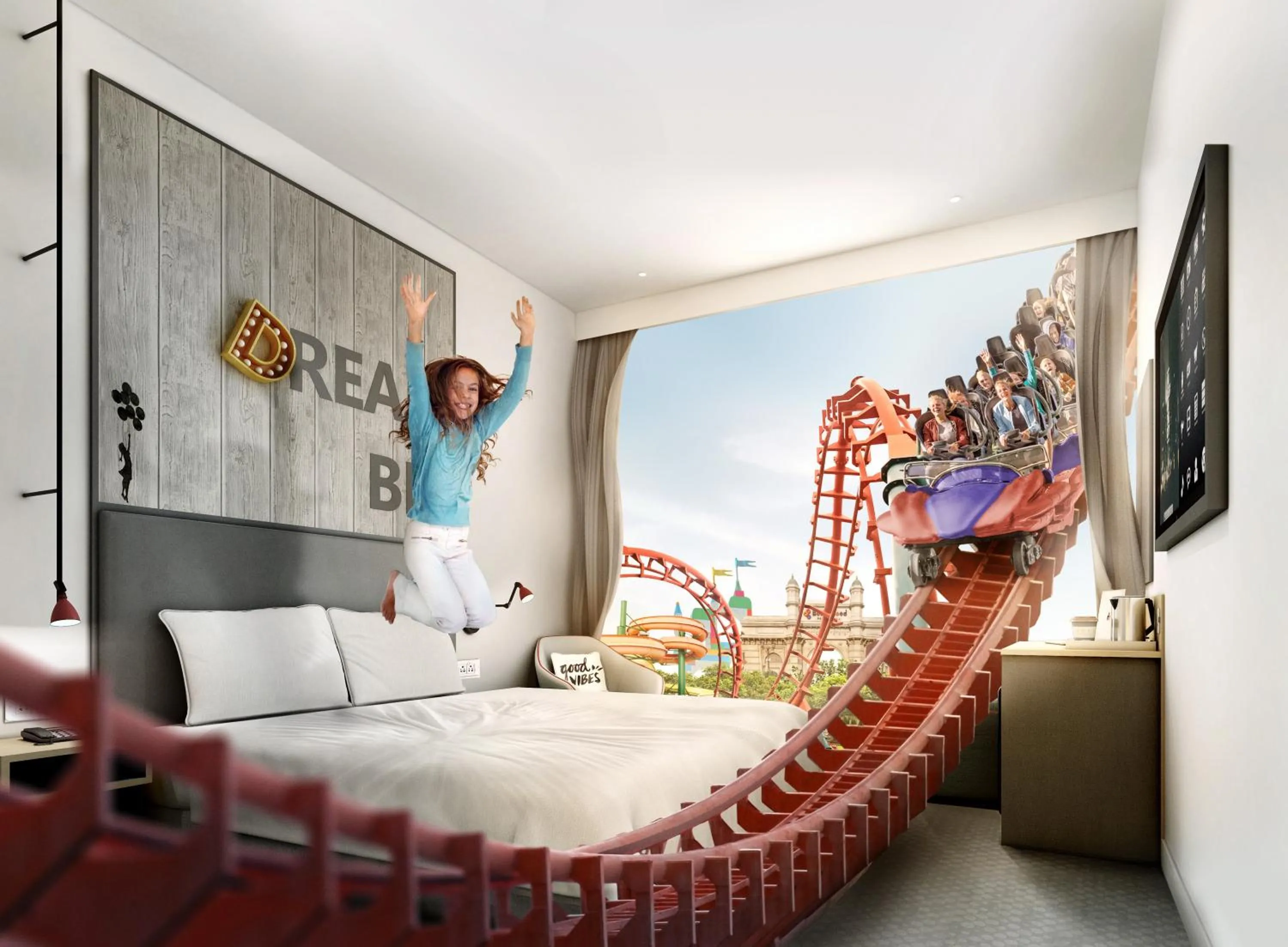 Family Interconnecting Rover Room Inclusive of Dubai Parks & Resorts Tickets in Rove At The Park