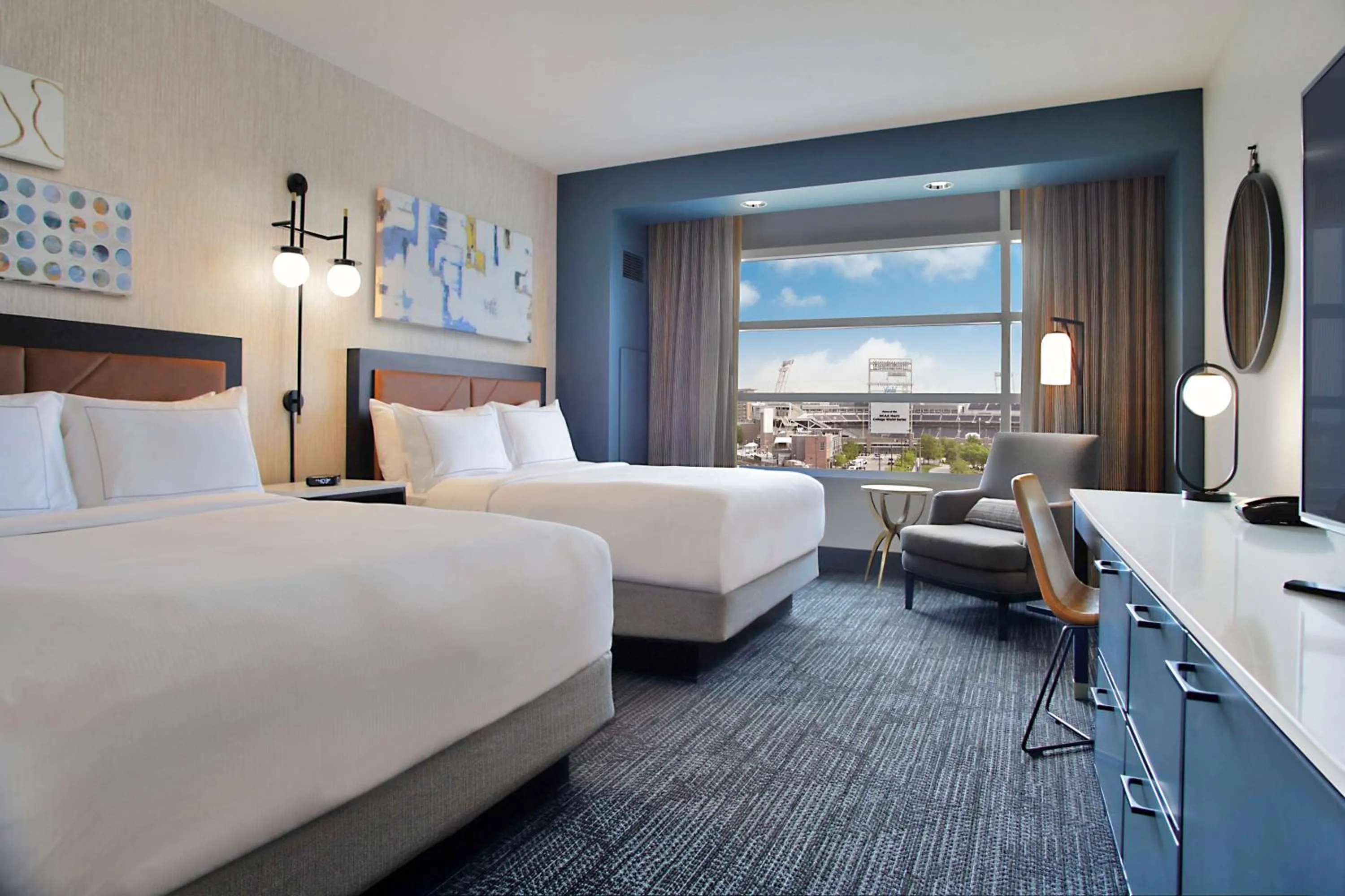 Premium Queen Room with Two Queen Beds and Ballpark View in Hilton Omaha