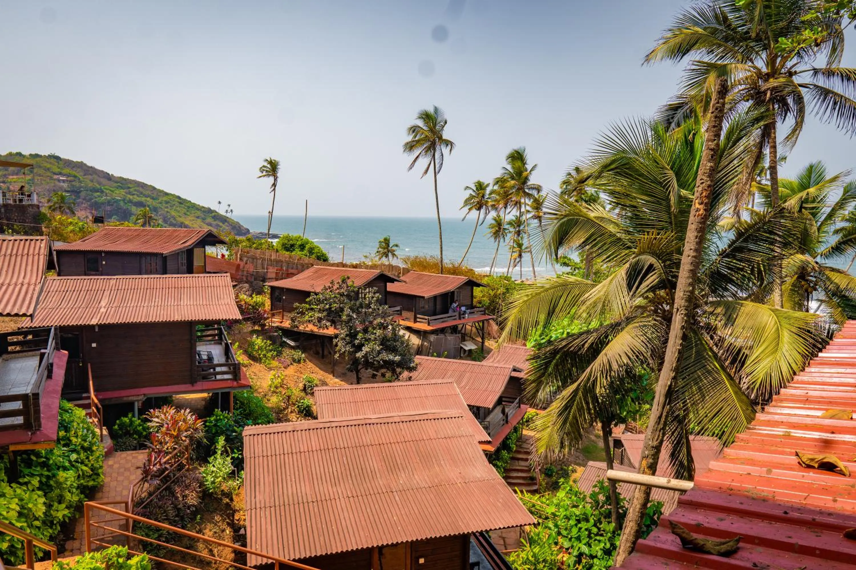 Wooden Chalet with Sea View in Alcove Resort Vagator