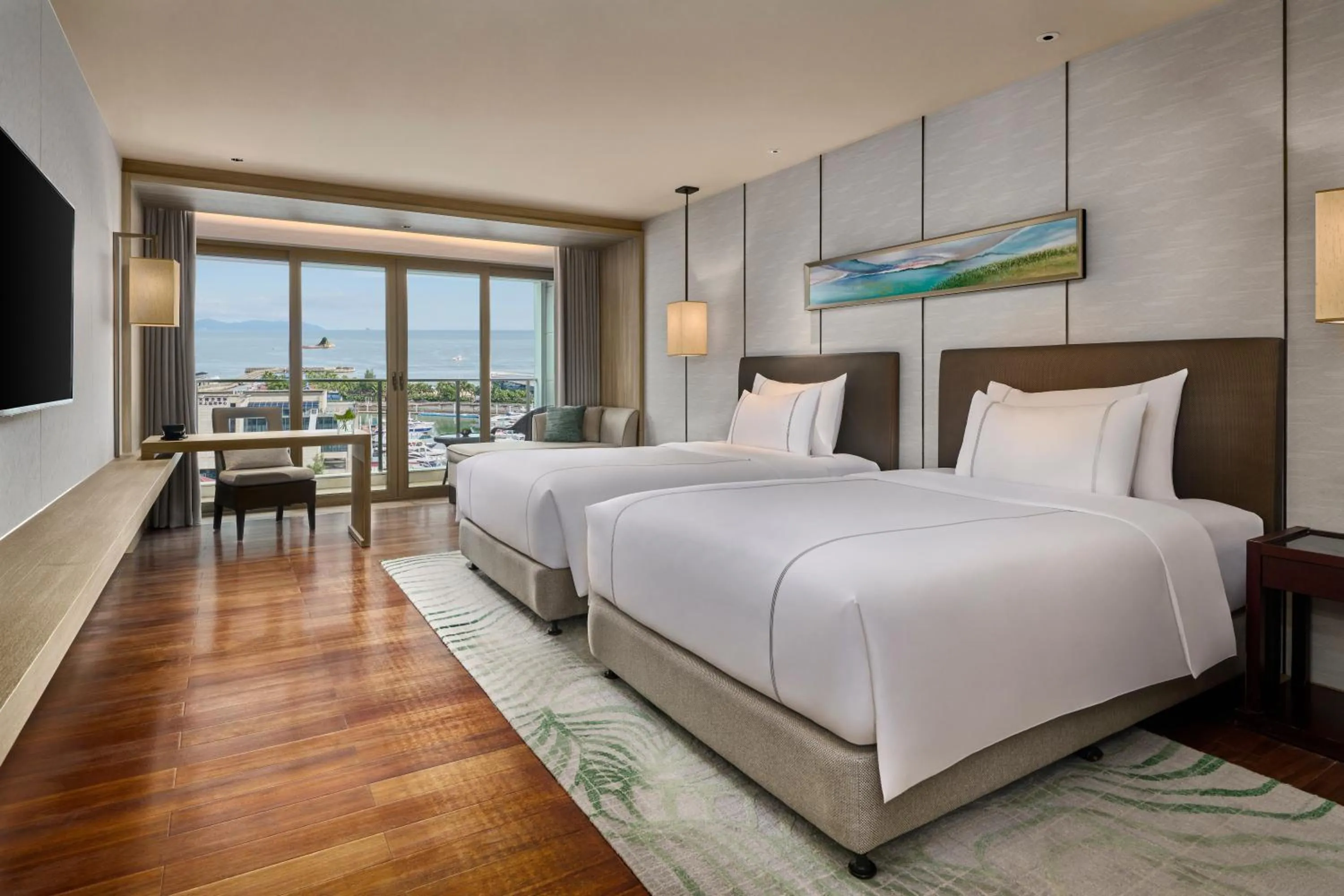 Deluxe Twin Room with Sea View in Shenzhen Dameisha Kingkey Palace Hotel