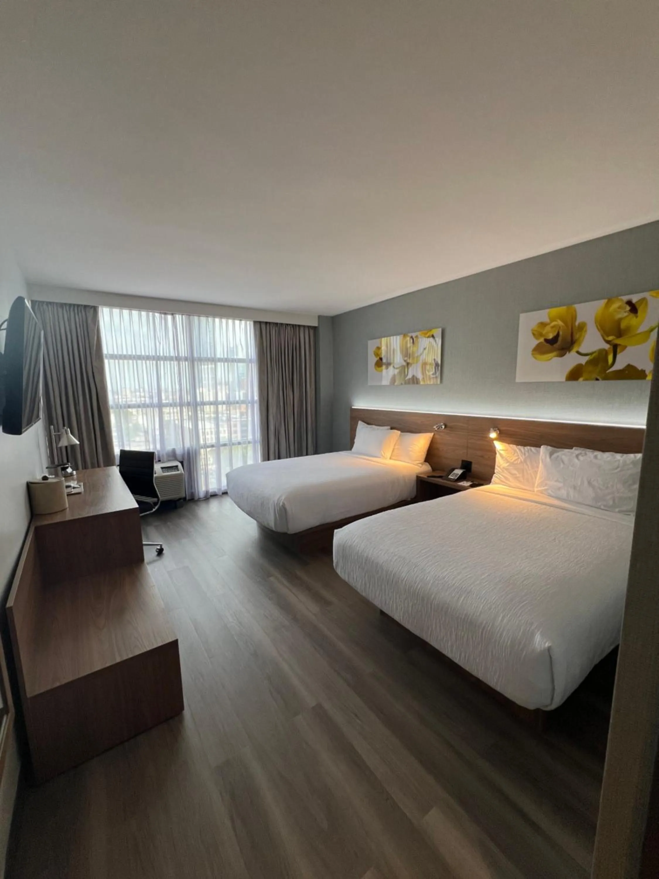 Double Room with Two Double Beds and Roll-In Shower - Mobility/Hearing Accessible/Pet Friendly/Non-Smoking in Wingate by Wyndham Long Island City