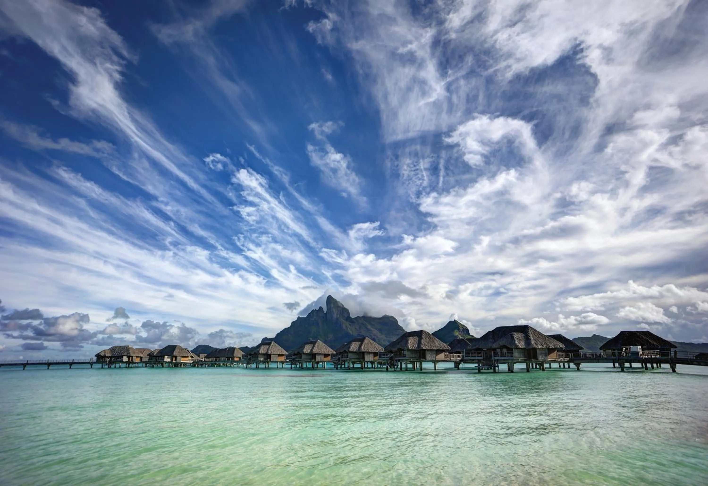 One Bedroom Lagoon View Over Water Bungalow Suite King Bed in Four Seasons Resort Bora Bora