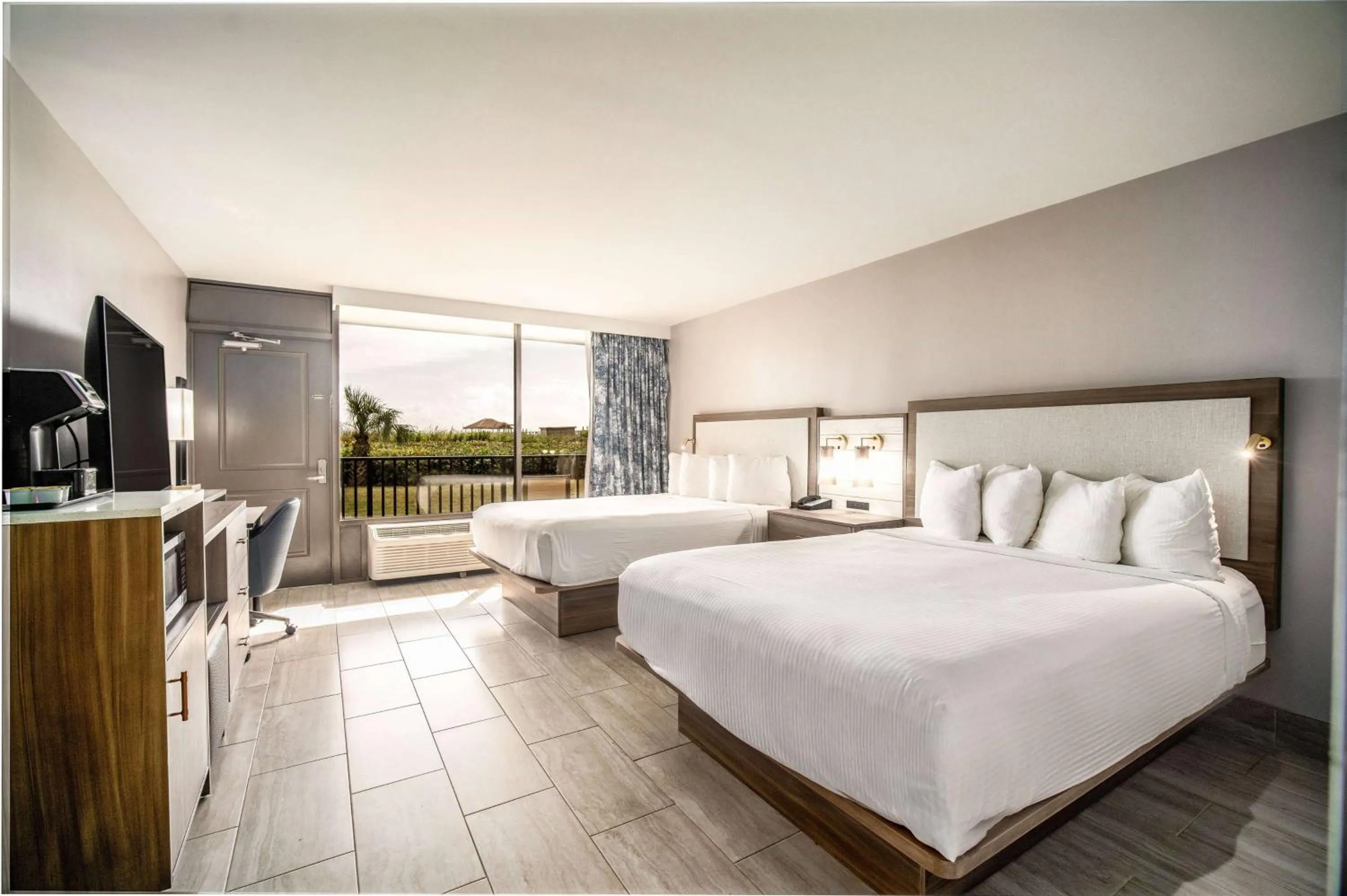 Queen Room with Two Queen Beds and Sand Dune View - Non-Smoking in La Quinta by Wyndham Cocoa Beach Oceanfront