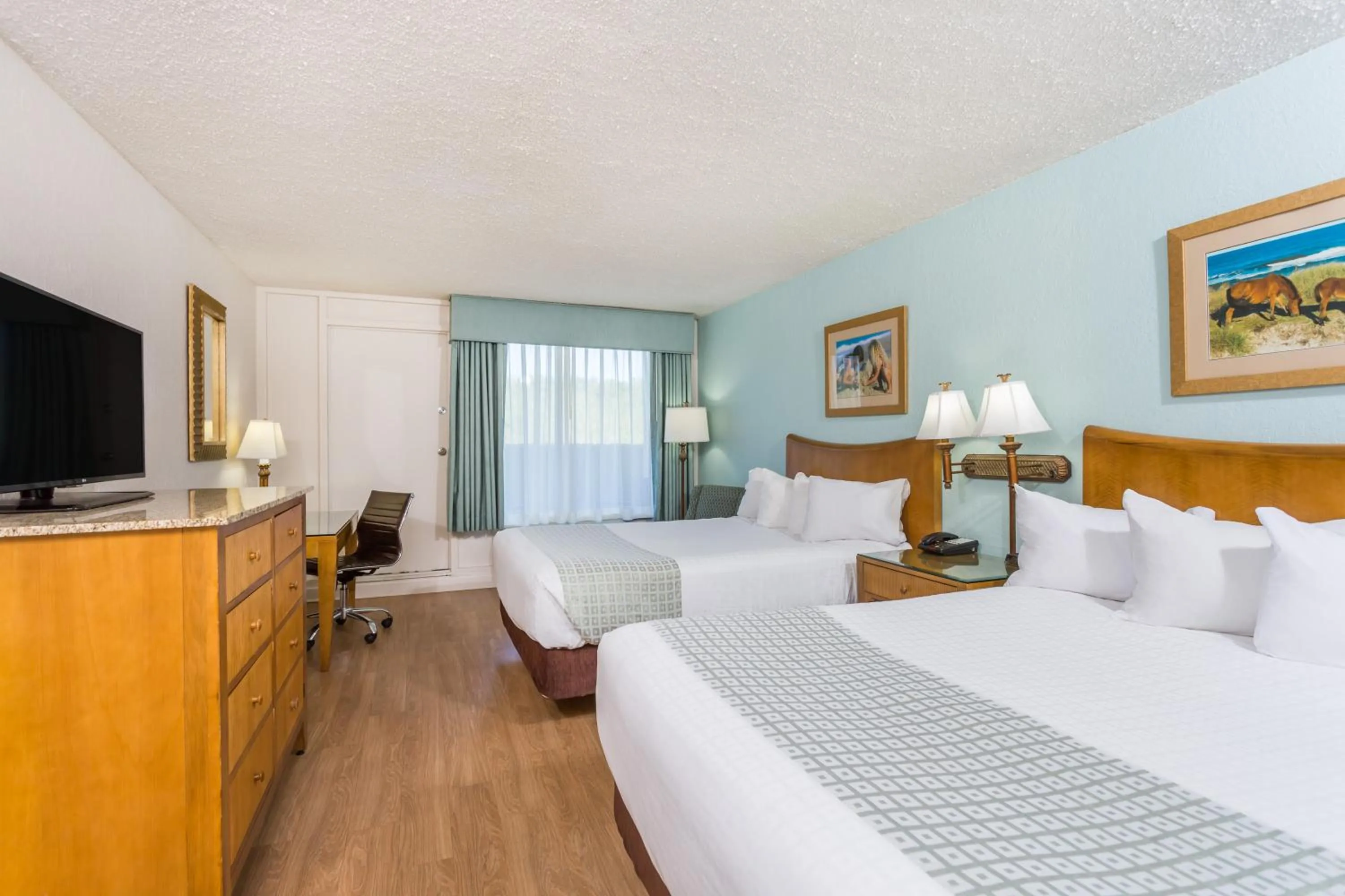 Queen Room with Two Queen Beds and Dune View - Non-Smoking in Ramada Plaza by Wyndham Nags Head Oceanfront