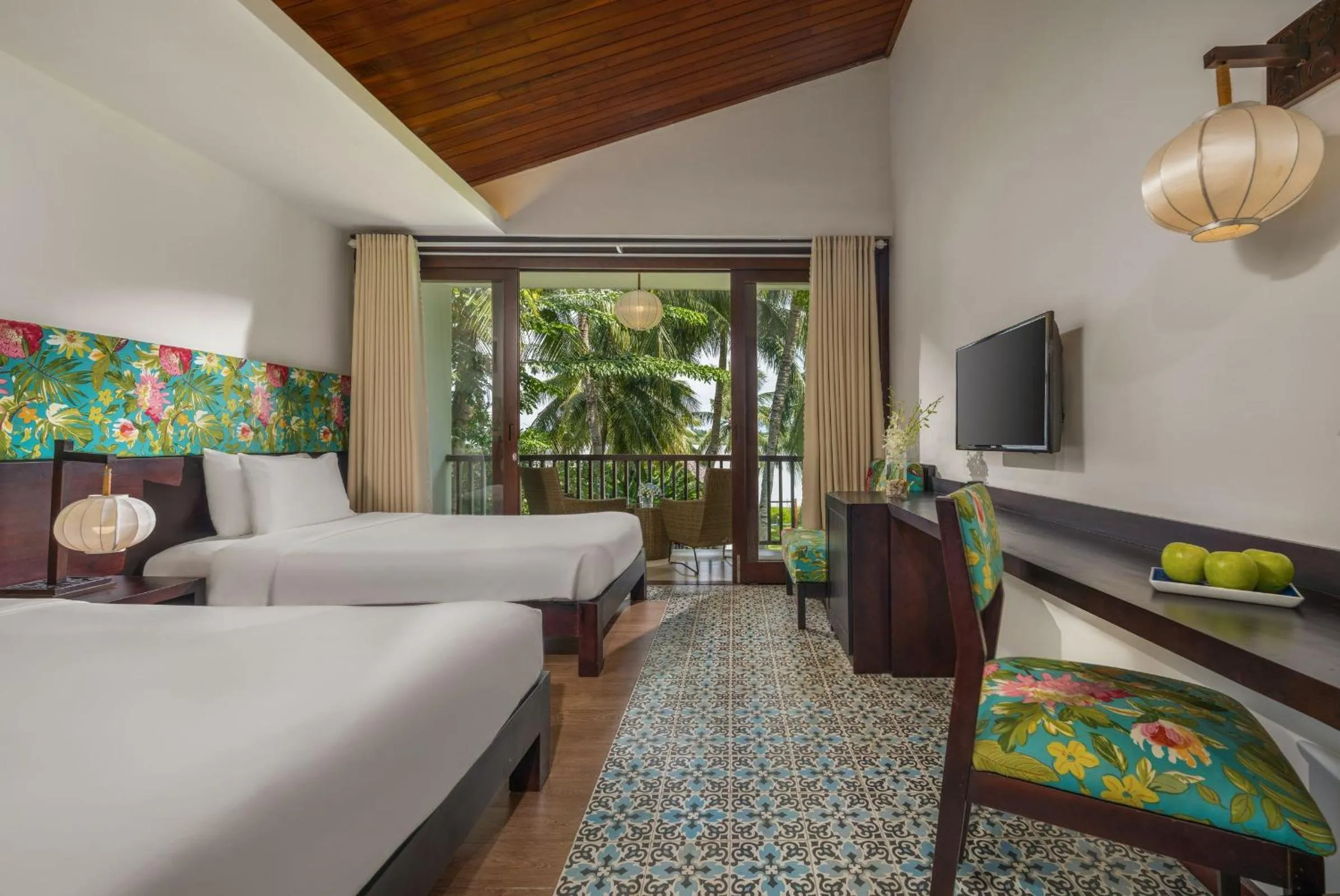 Twin Deluxe River View Room in Emerald Hoi An Riverside Resort