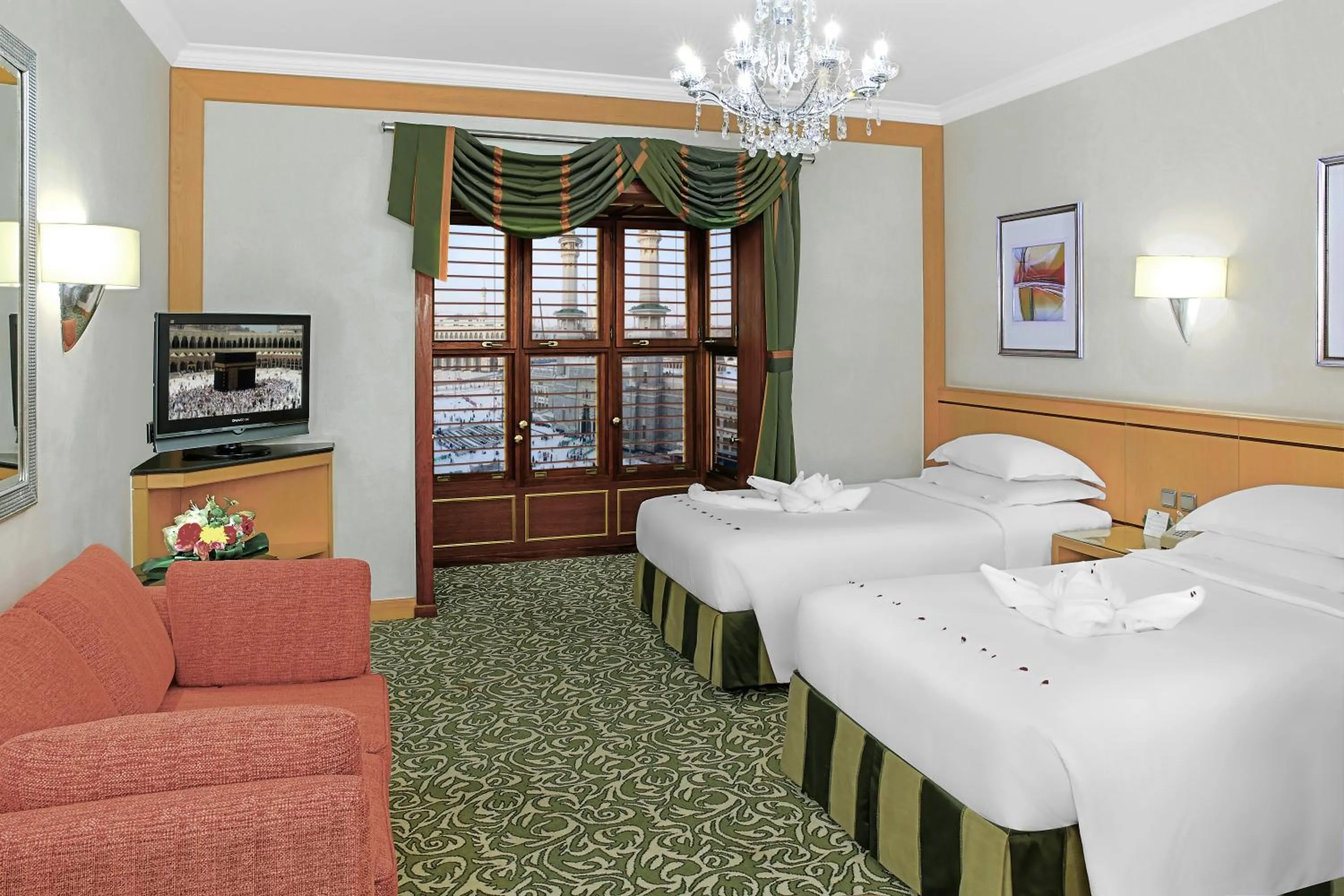 Deluxe Room Partial Haram View with Two Twin Beds in Makkah Hotel