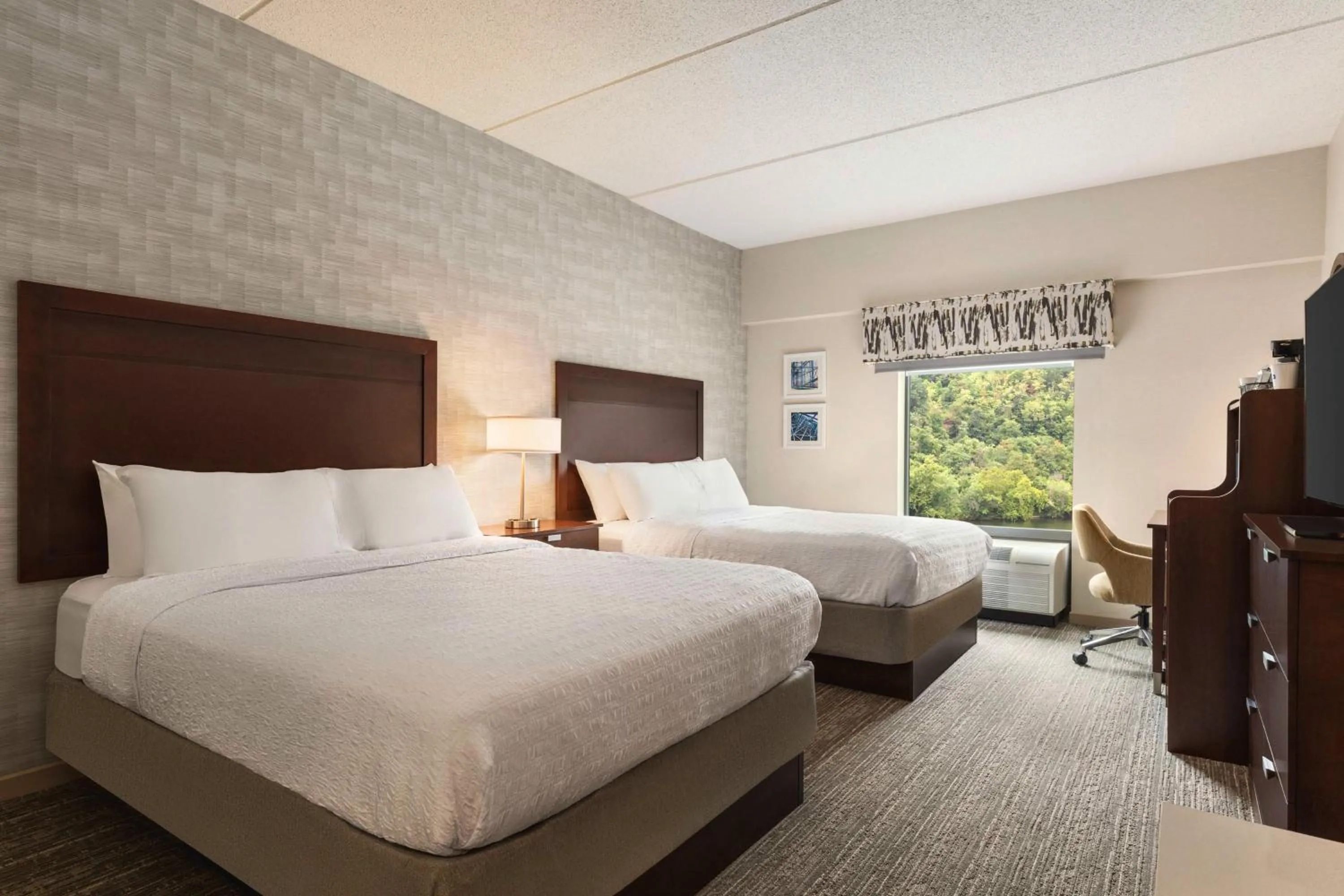 Queen Room with Two Queen Beds - Mobility and Hearing Access/Non-Smoking in Hampton Inn & Suites Pittsburgh Waterfront West Homestead