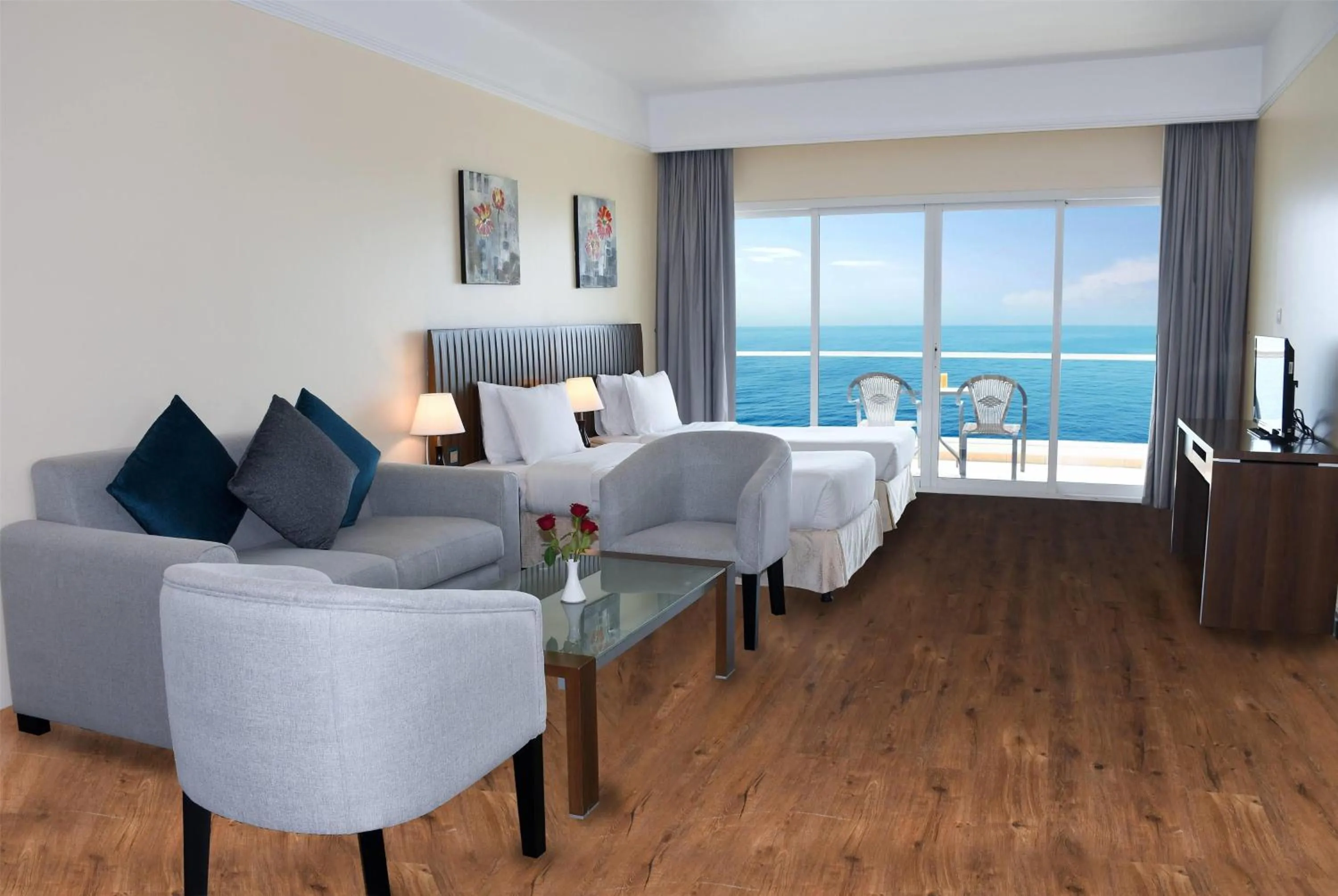 Deluxe Room Sea View Twin Bed - Smoking in Ramada by Wyndham Beach Hotel Ajman