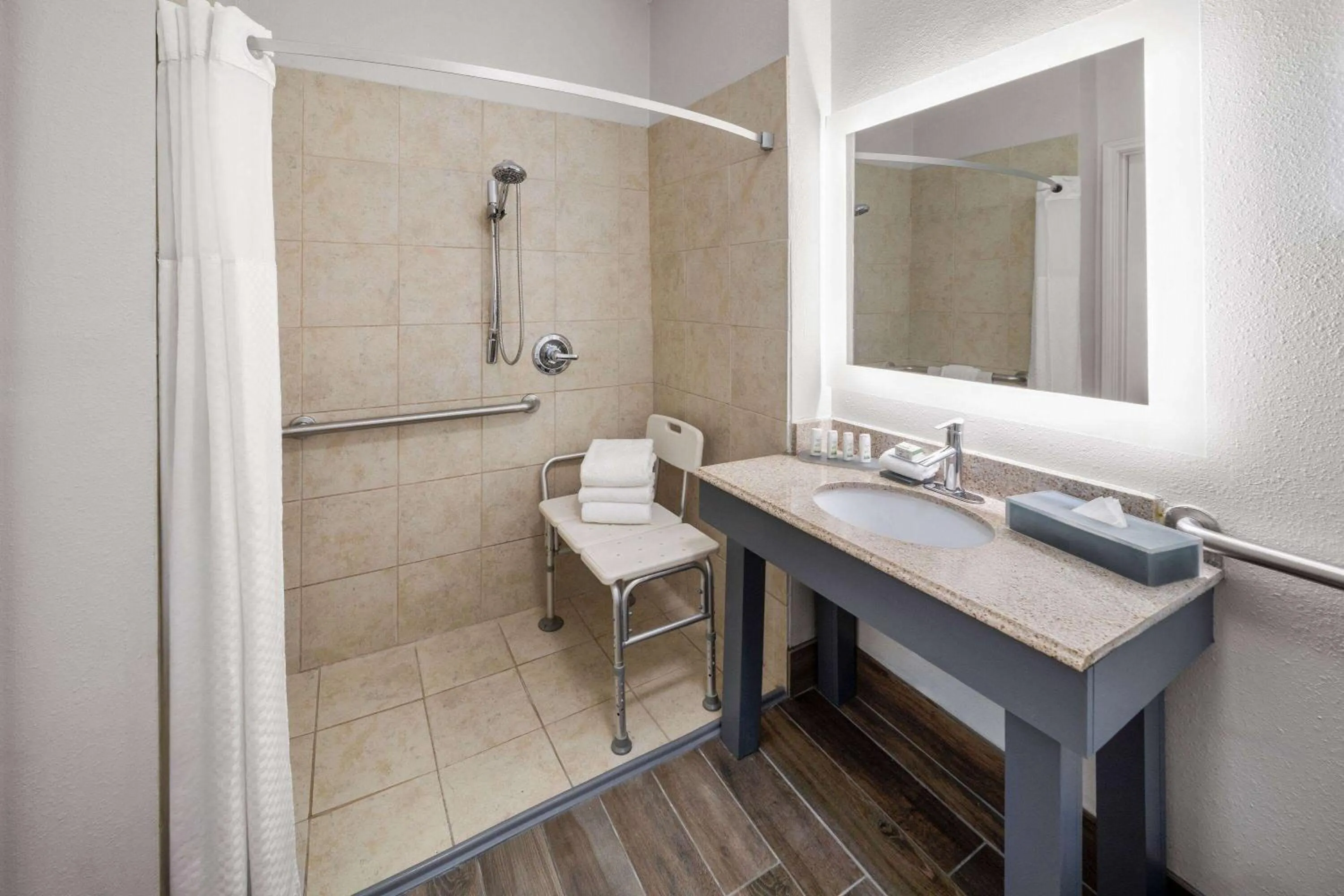 King Room with Roll-In Shower - Mobility/Hearing Accessible - Non-Smoking in La Quinta by Wyndham Angleton
