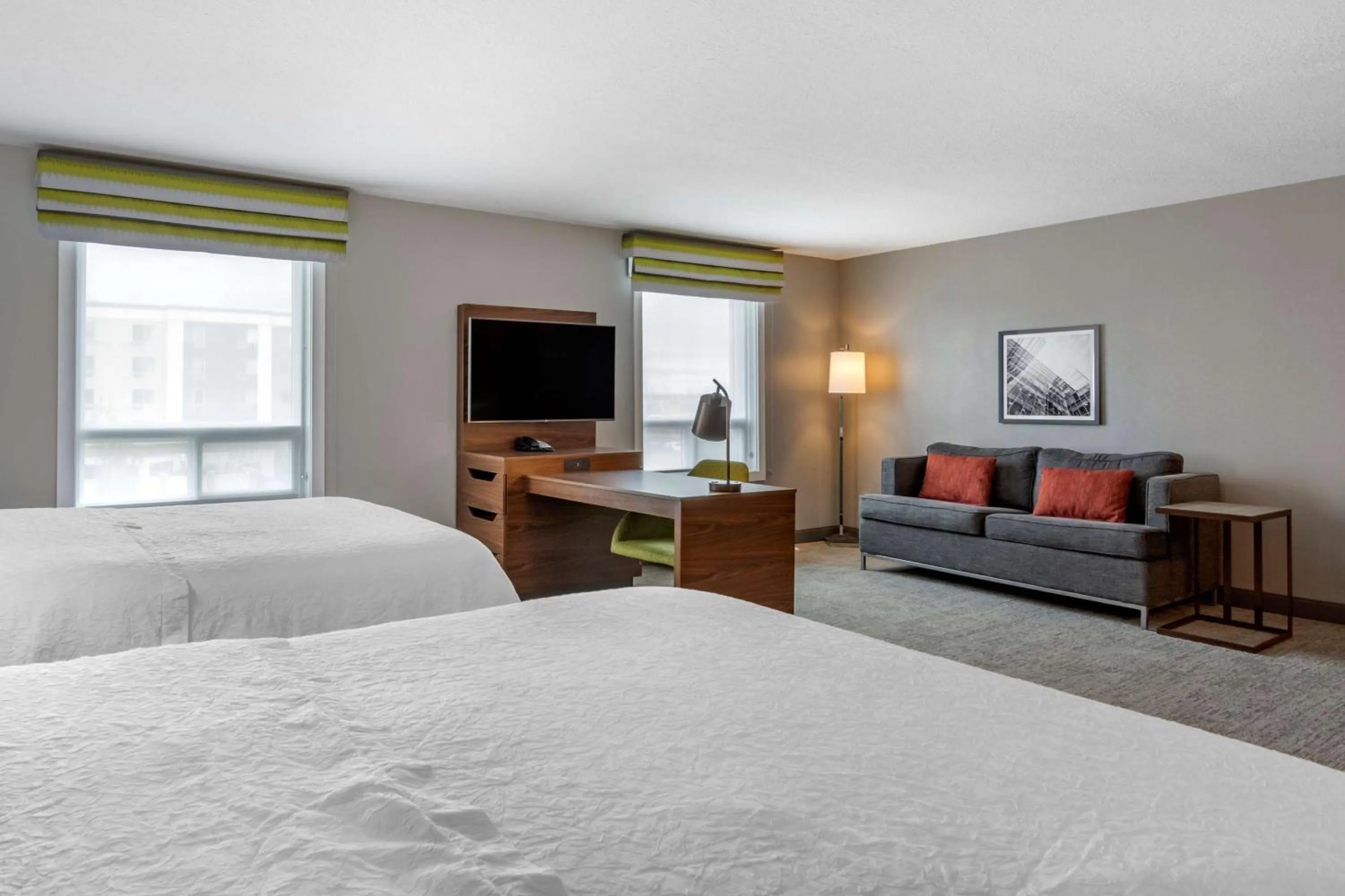 Queen Studio Suite with Two Queen Beds and Sofa Bed - Non-Smoking in Hampton Inn & Suites Edmonton/West