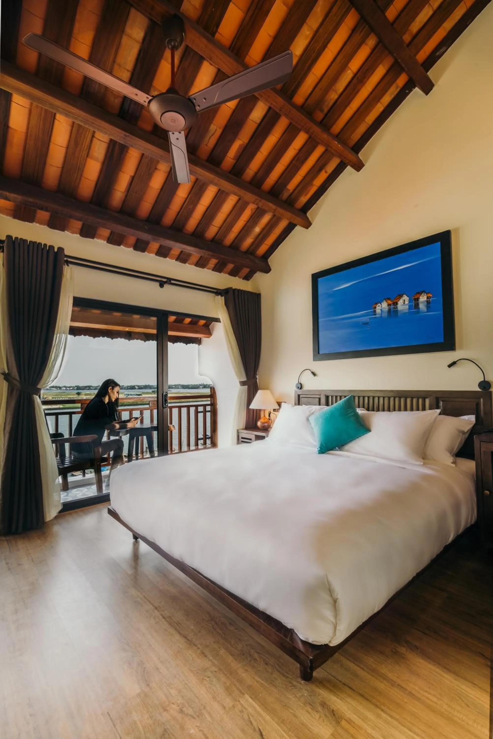 Deluxe Double Room with Pool View in La An Central Boutique Villa