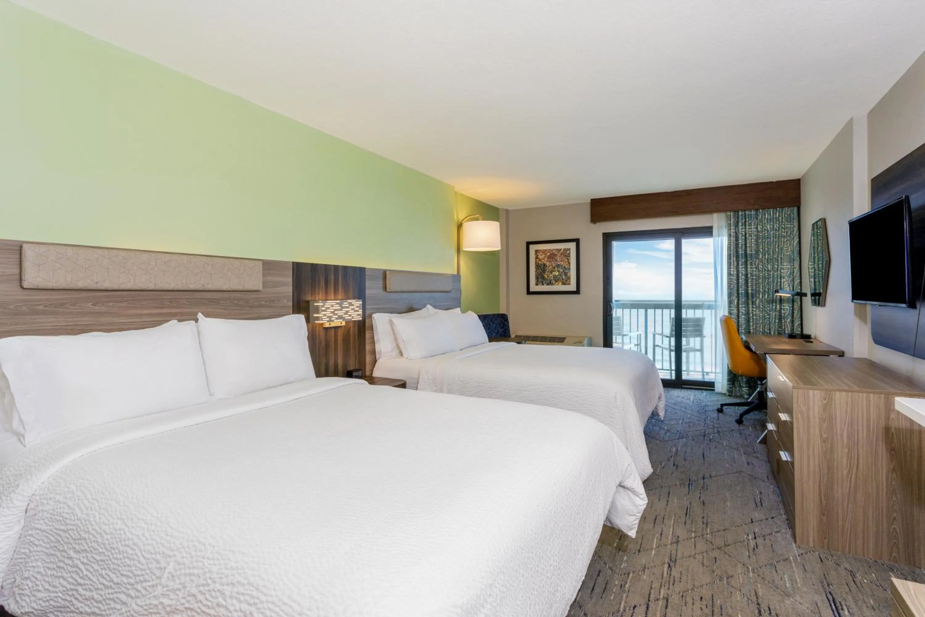 Grand Queen Room with Two Queen Beds - Ocean View/Non-Smoking in Holiday Inn Express & Suites Oceanfront Daytona Beach Shores by IHG