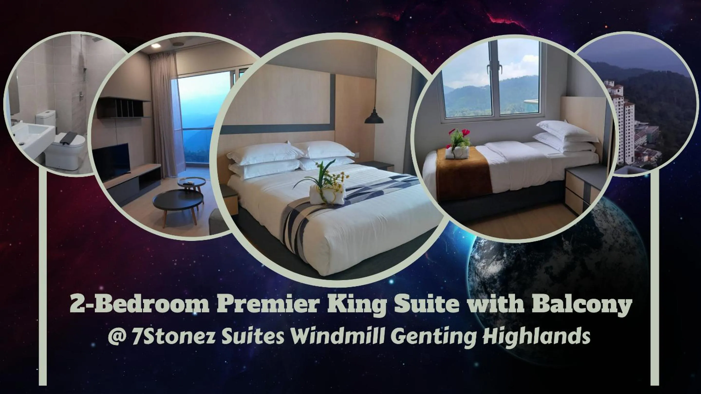 2-Bedroom Premier King Suites with Balcony in 7Stonez Suites Windmill Genting Highlands