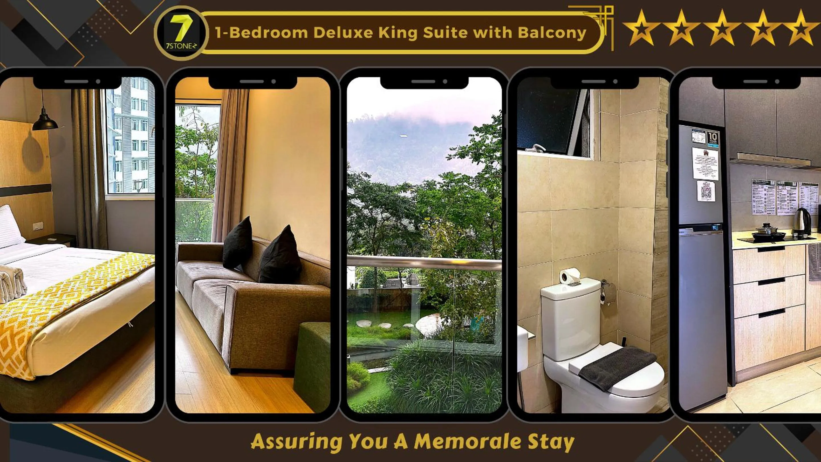 1-Bedroom Deluxe King Suite with Balcony in 7Stonez Suites Windmill Genting Highlands
