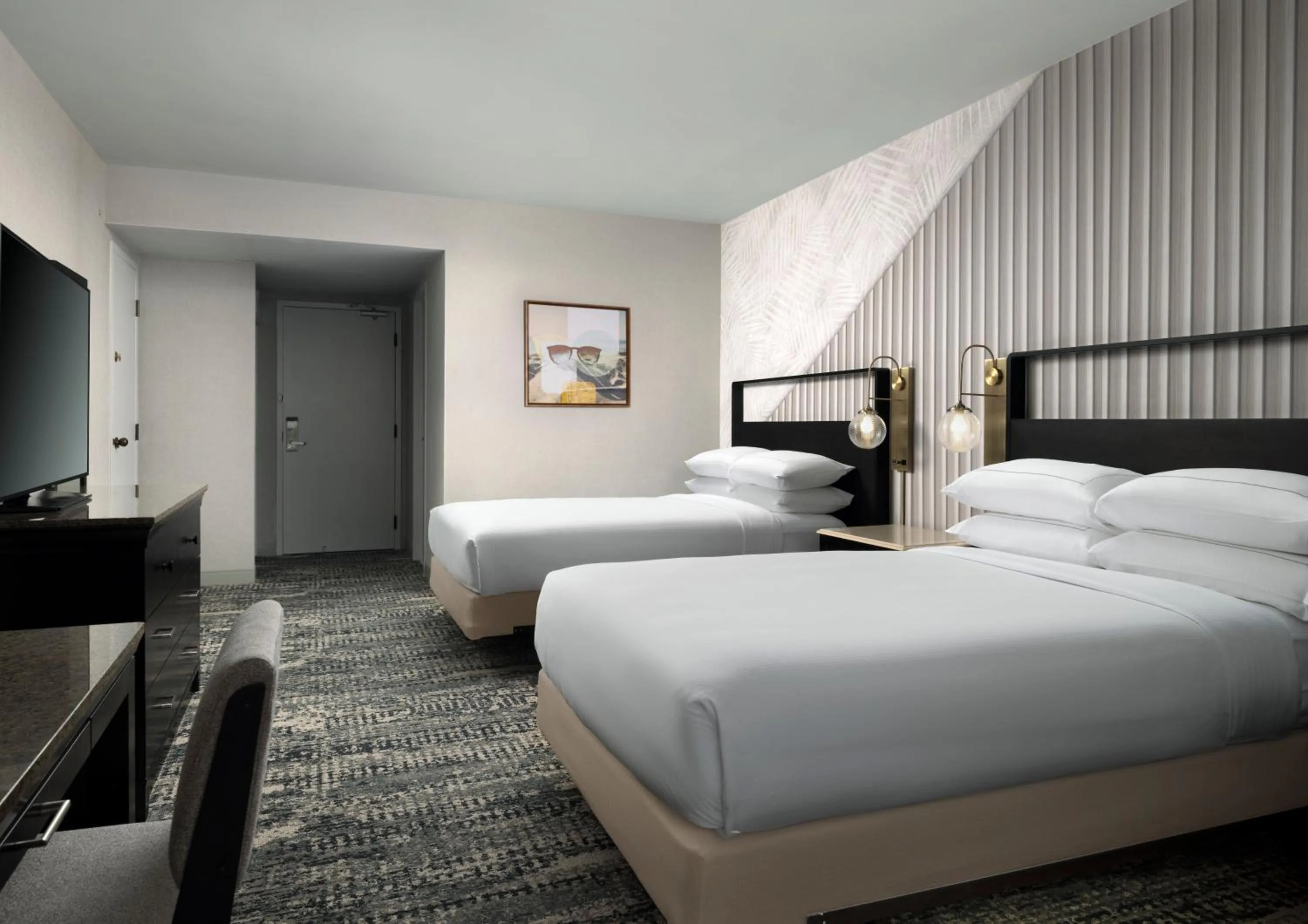 Premium Double Room with two beds - City View - High Floor in Hotel Fera Anaheim, a DoubleTree by Hilton Hotel