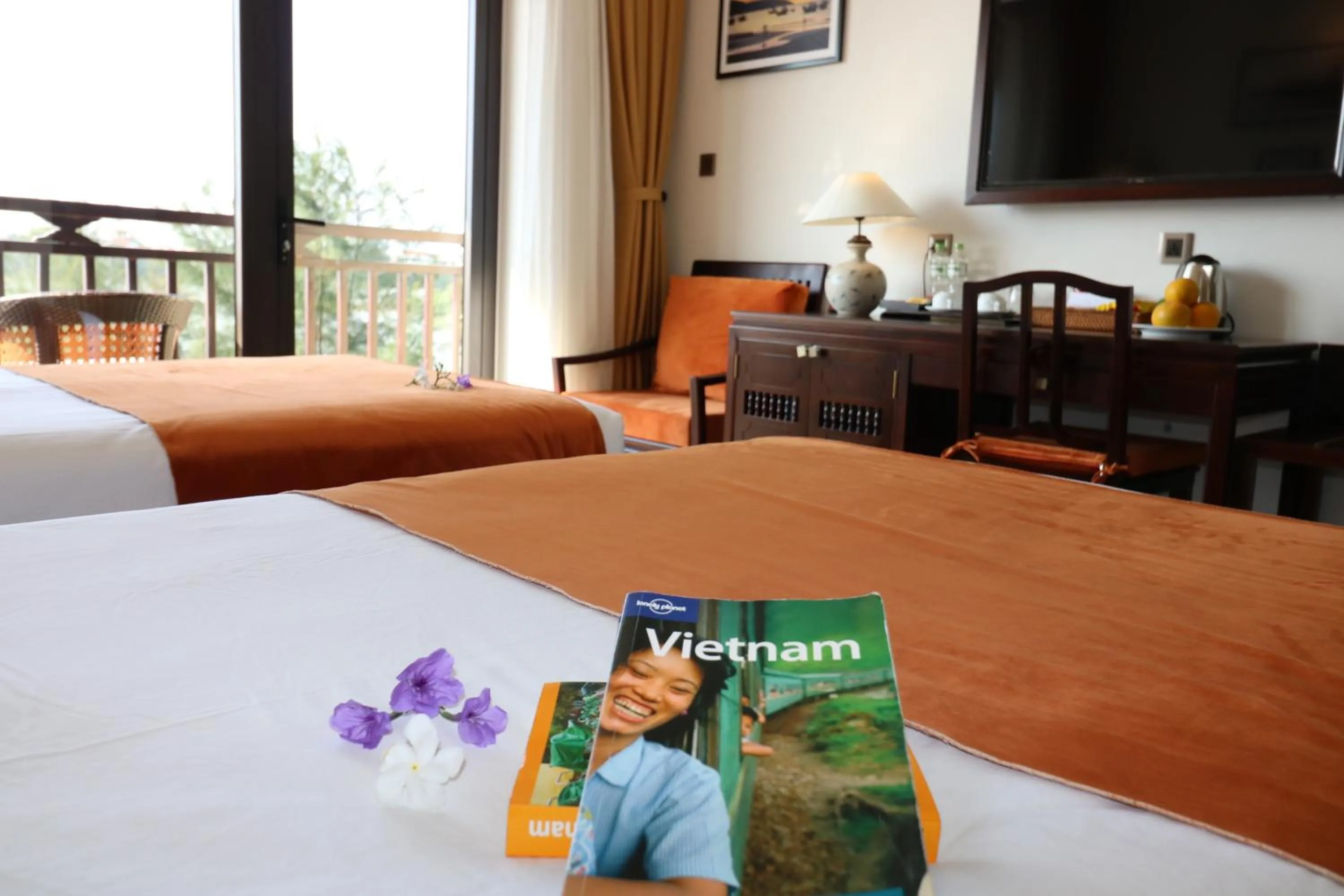 Deluxe Twin Room with Balcony and River View in Roxana River Villa