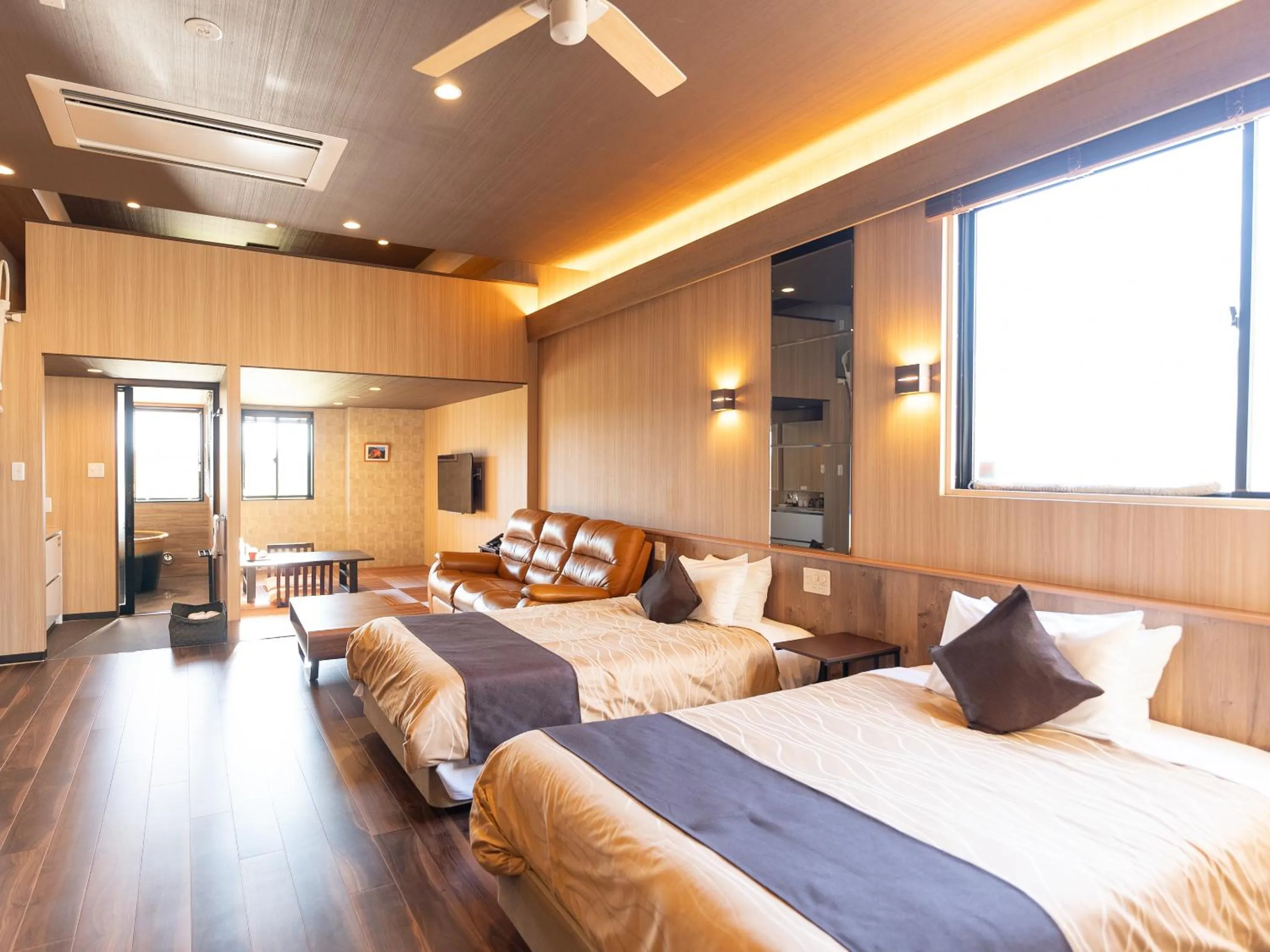 Modern Junior Suite with Tatami Area and Semi Open-Air Bath - single occupancy in LiVEMAX RESORT Sakurajima Sea Front