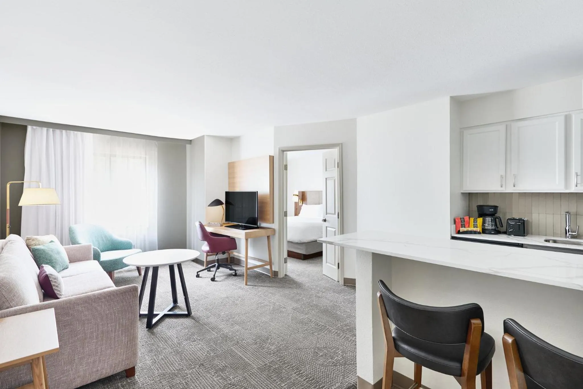 One-Bedroom Suite with Roll-In Shower - Communications Access in Staybridge Suites Peoria Downtown by IHG