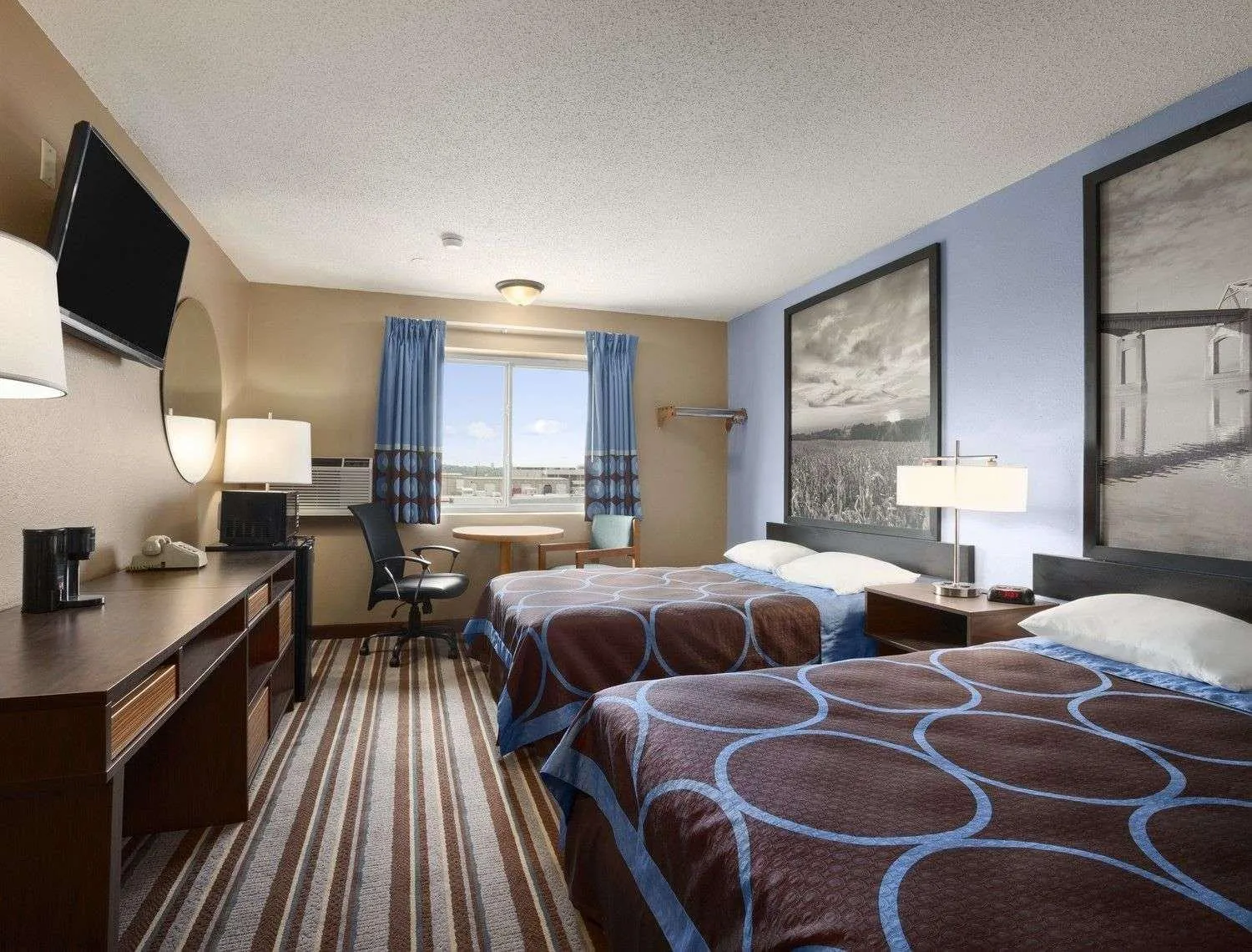 Deluxe Double Room with Two Double Beds - Non-Smoking in Super 8 by Wyndham Council Bluffs IA Omaha NE Area
