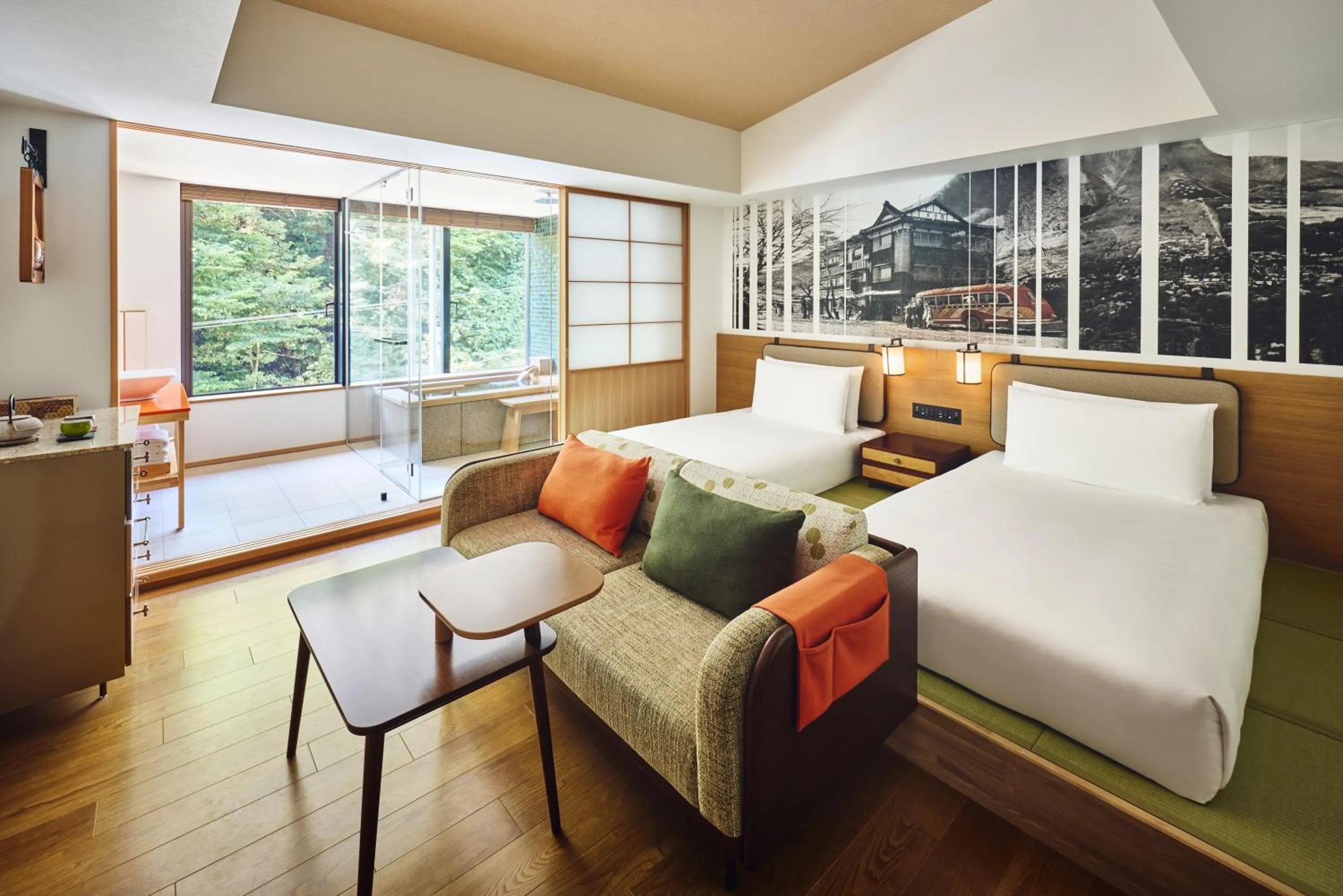 Standard Twin Room with Mountain View in Hotel Indigo Hakone Gora by IHG