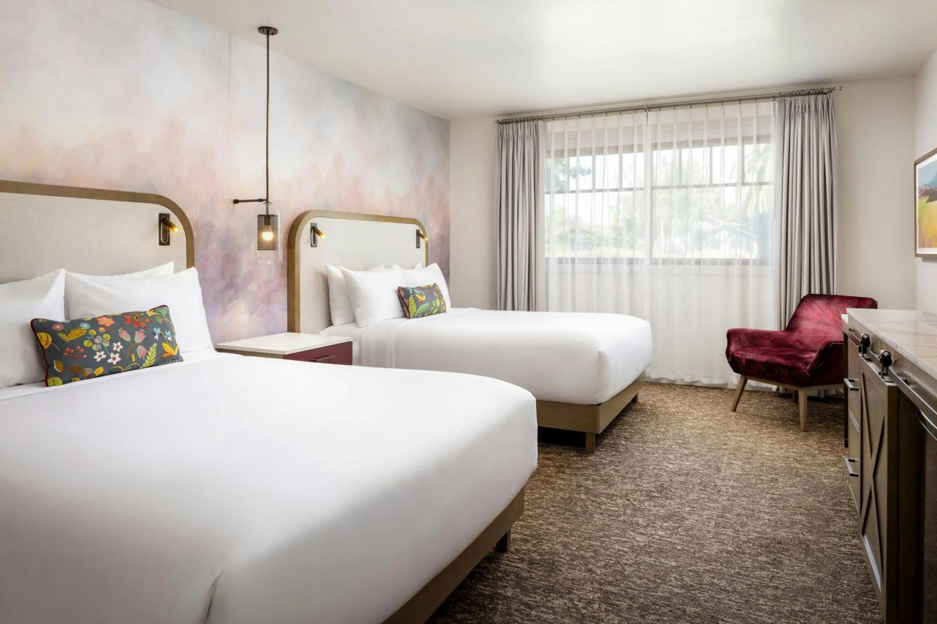 Premium Queen Room with Two Queen Beds, Balcony and Pool in Corque Hotel, Solvang, A Tribute Portfolio Hotel