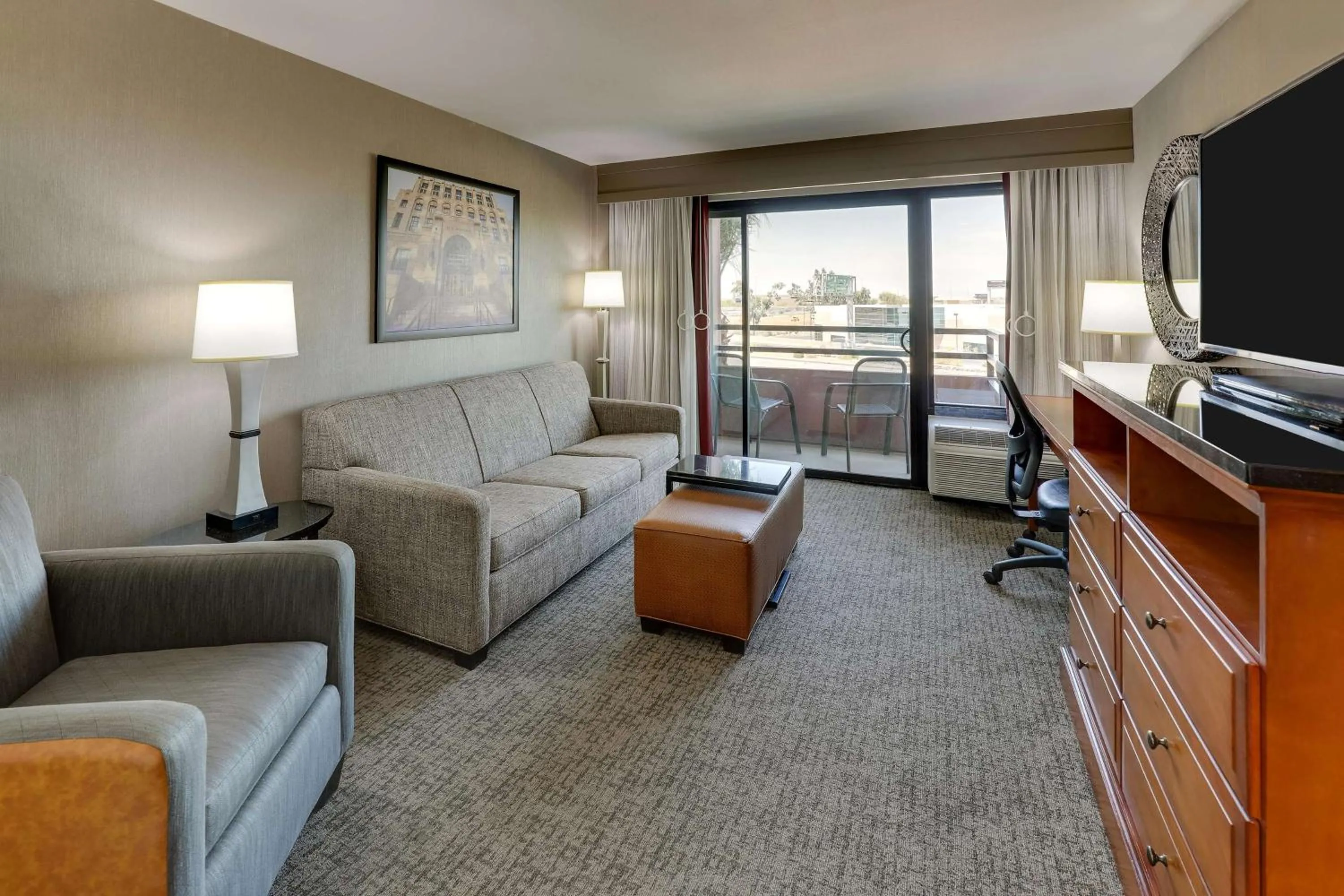 Queen Suite with Sofa Bed, Terrace - Hearing Accessible, Roll-in Shower in Drury Inn & Suites Phoenix Airport