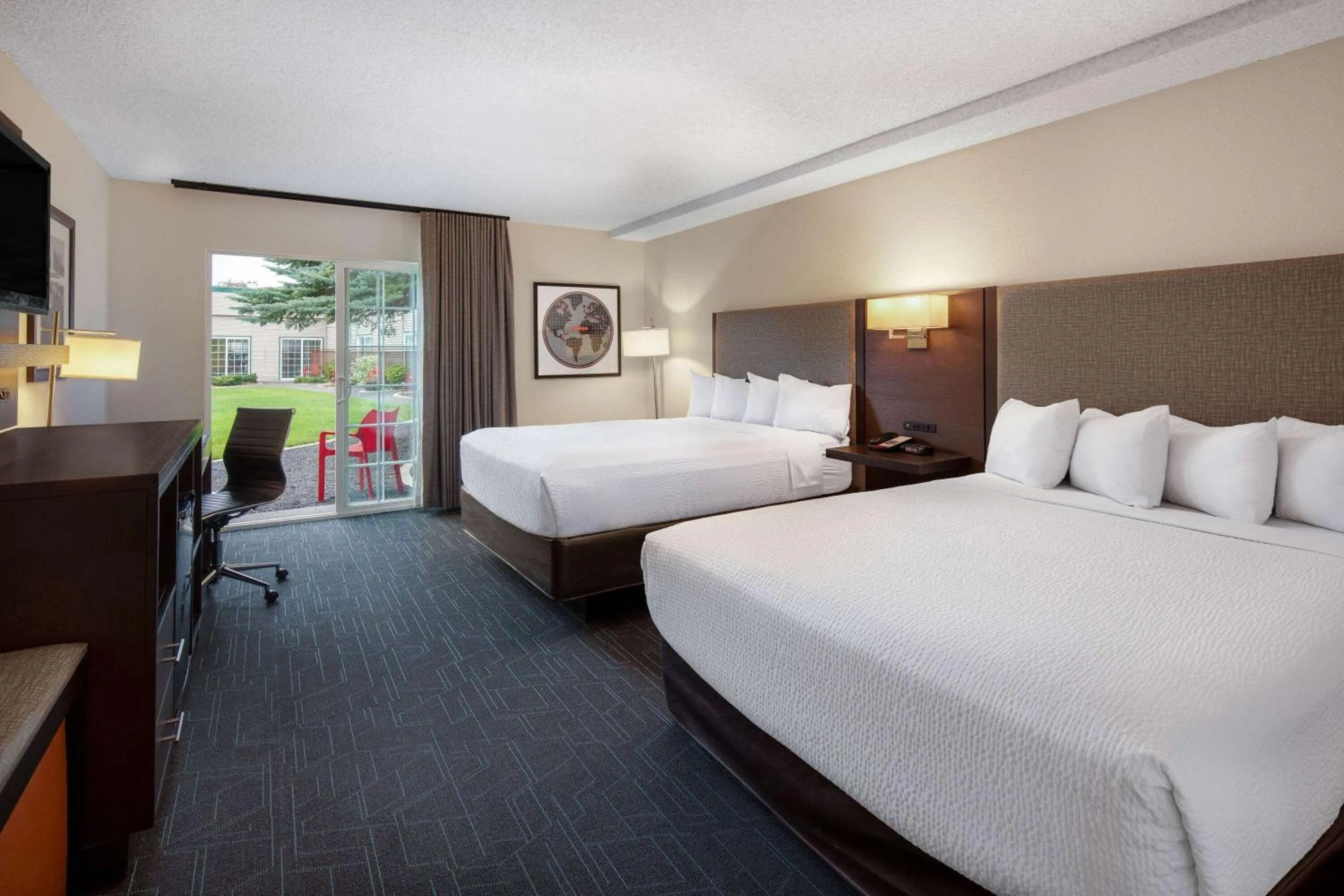 Queen Room with Two Queen Beds and Courtyard View - Non-Smoking in Ramada by Wyndham Spokane Airport