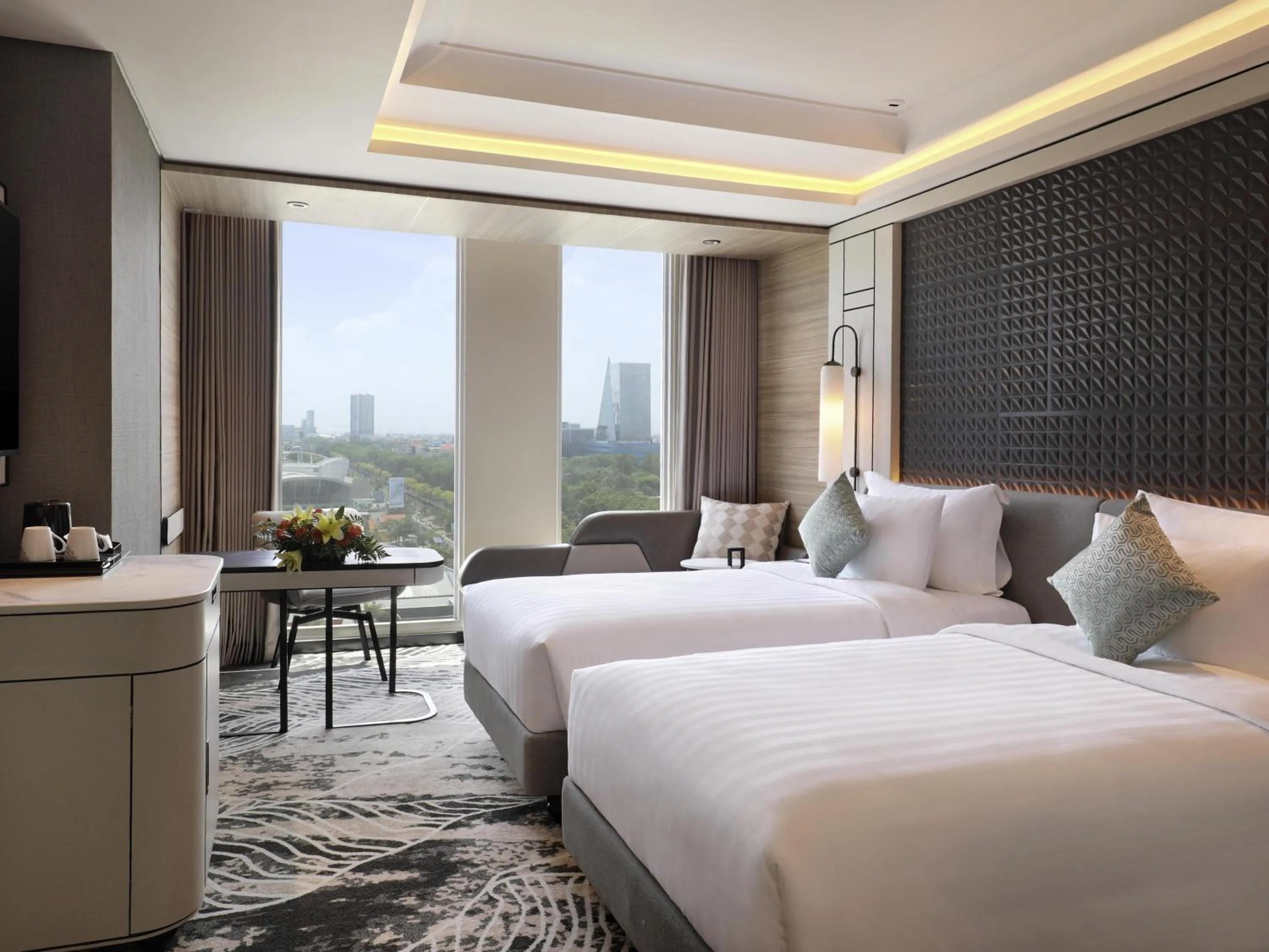 Deluxe Twin Room with City View in Movenpick Surabaya City