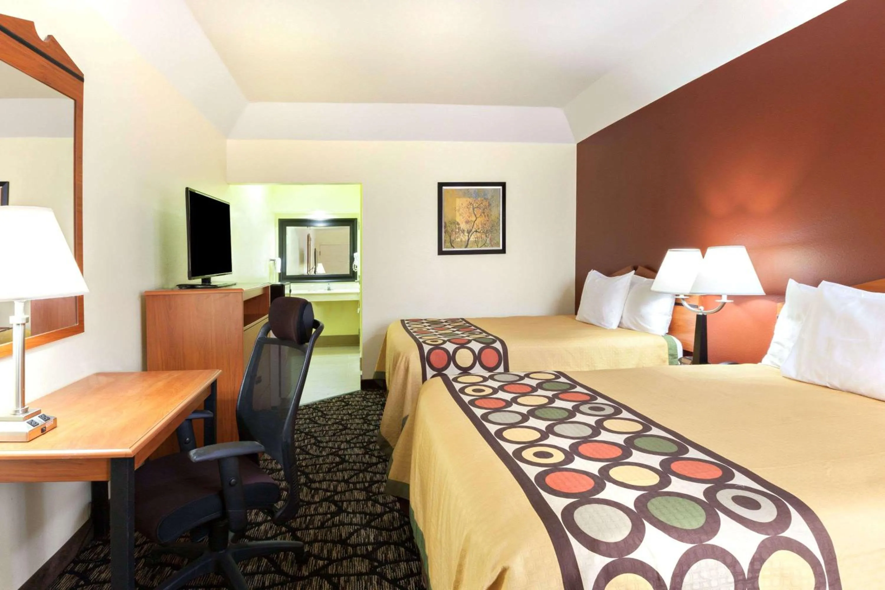2 Queen Beds, Mobility/Hearing Accessible Room, Bathtub w/ Grab Bars,Non-Smoking in Super 8 by Wyndham Fairfield Tx