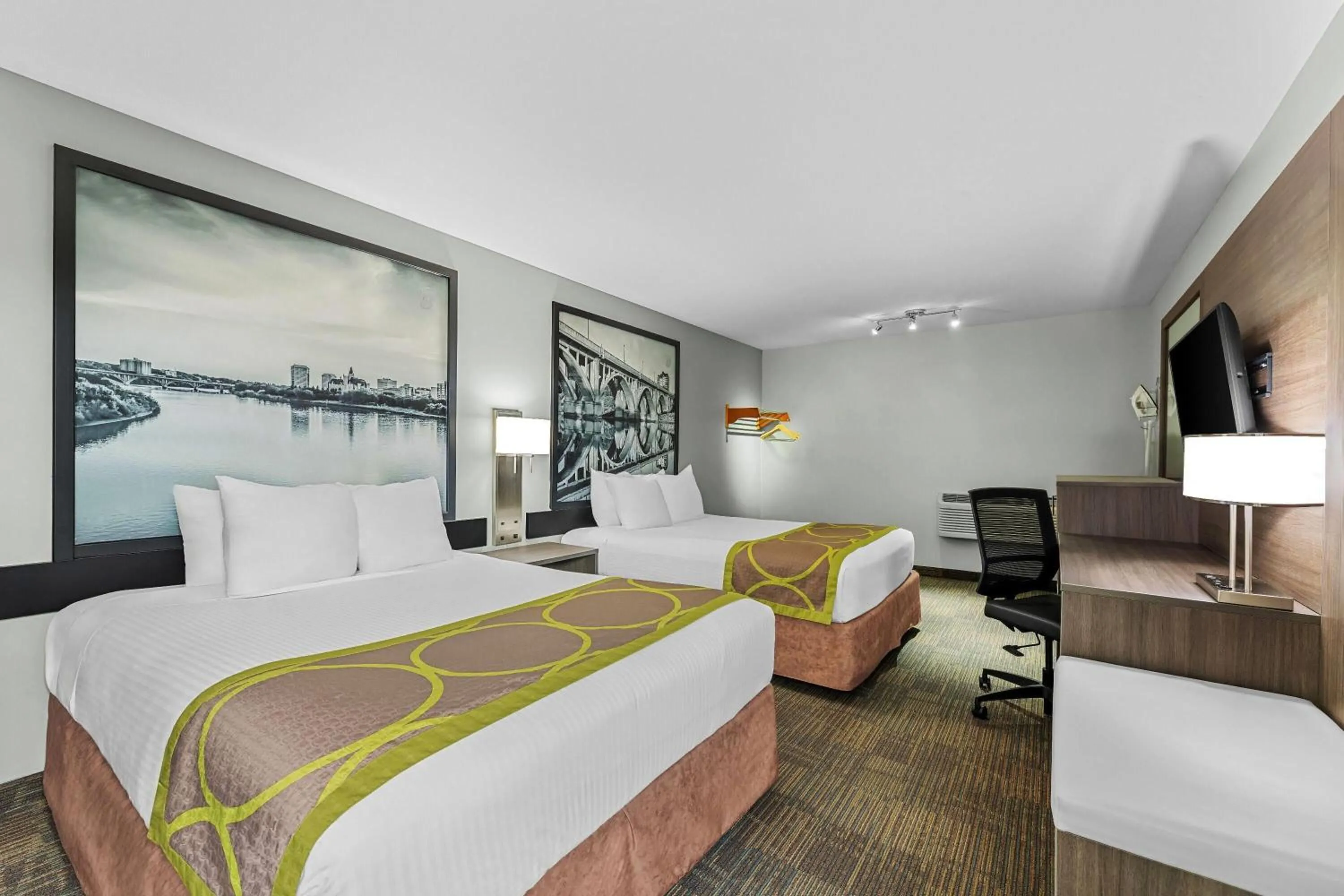 Queen Room with Two Queen Beds - Non-Smoking in Super 8 by Wyndham Saskatoon Near Saskatoon Airport