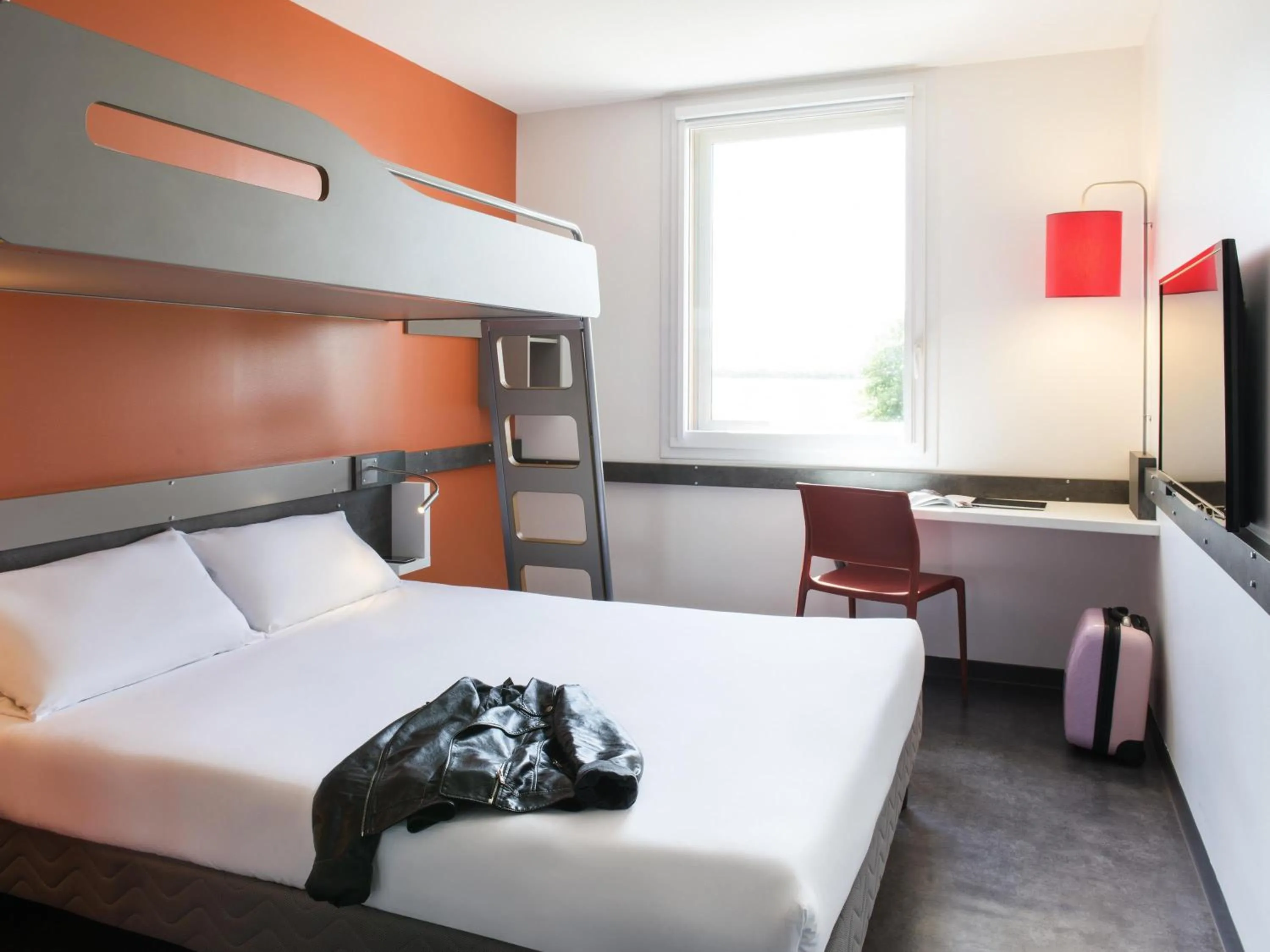 Triple Room with One Double Bed and One Bunk Bed in ibis budget Aéroport Lyon Saint Exupéry