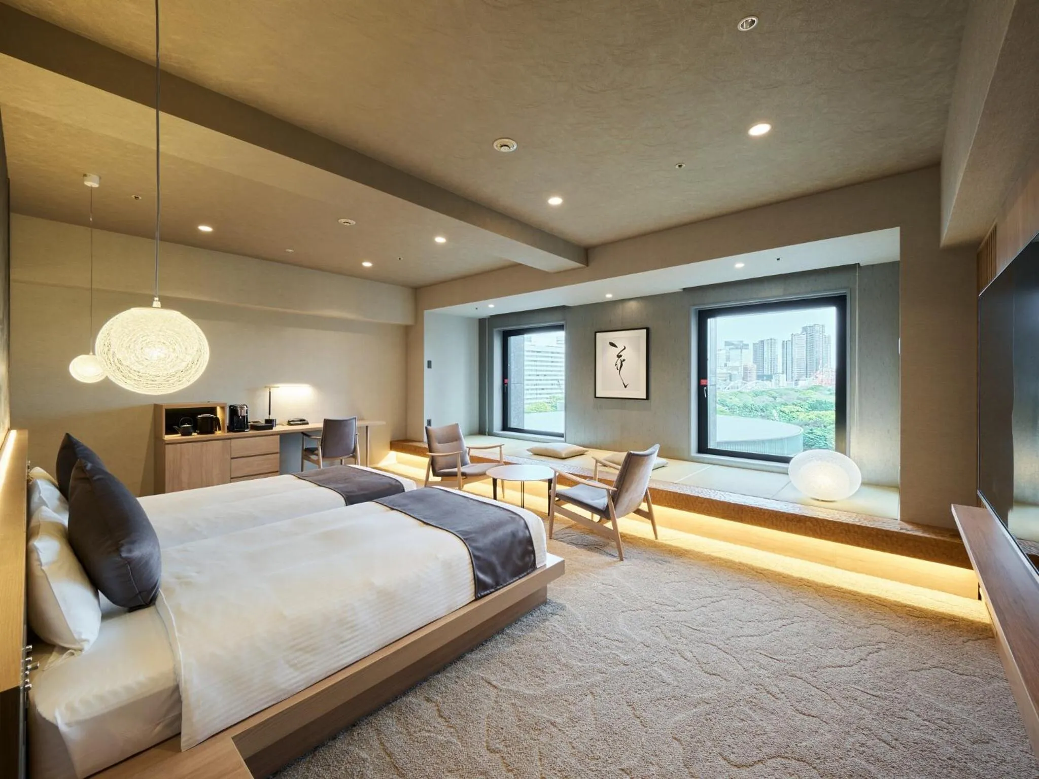 Executive Twin Room with Tatami Area -Non Smoking - single occupancy in Villa Fontaine Grand Tokyo Shiodome