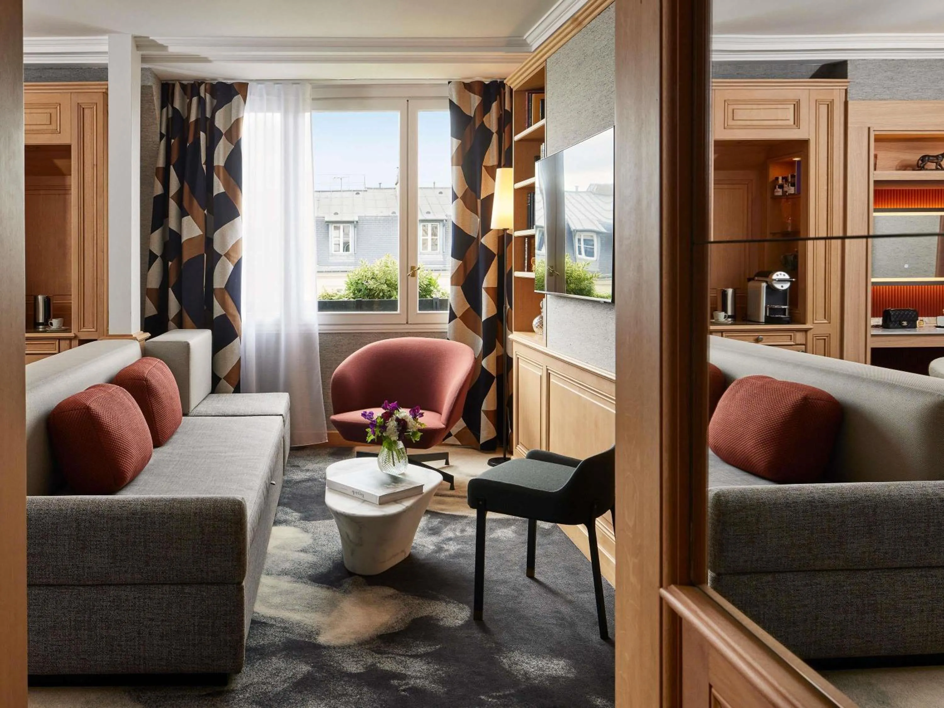 Eiffel Prestige Suite with King and Queen Beds and City View in Sofitel Paris Baltimore Tour Eiffel