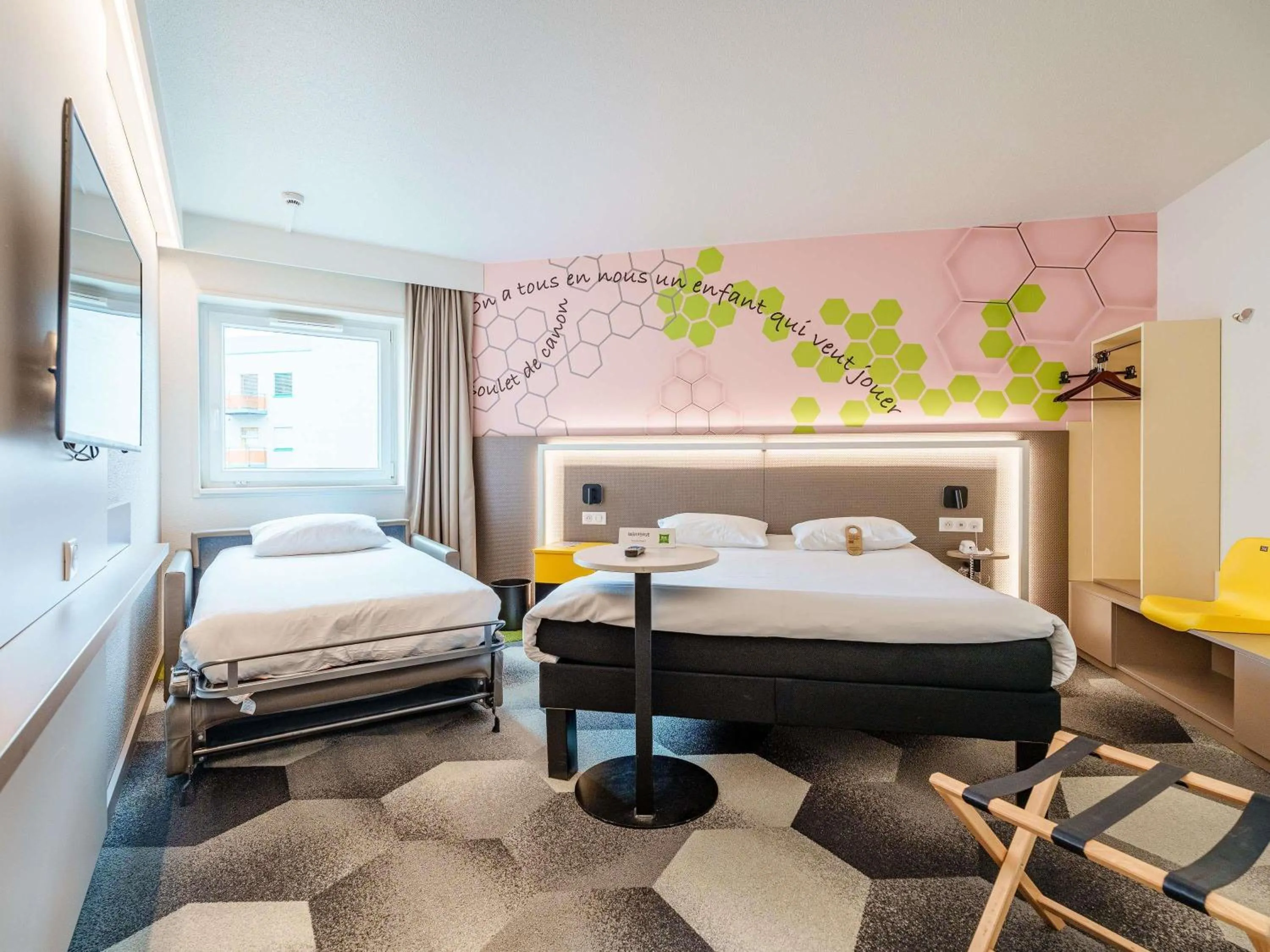 Standard Double Room and Sofa Bed in ibis Styles Strasbourg Stade de la Meinau