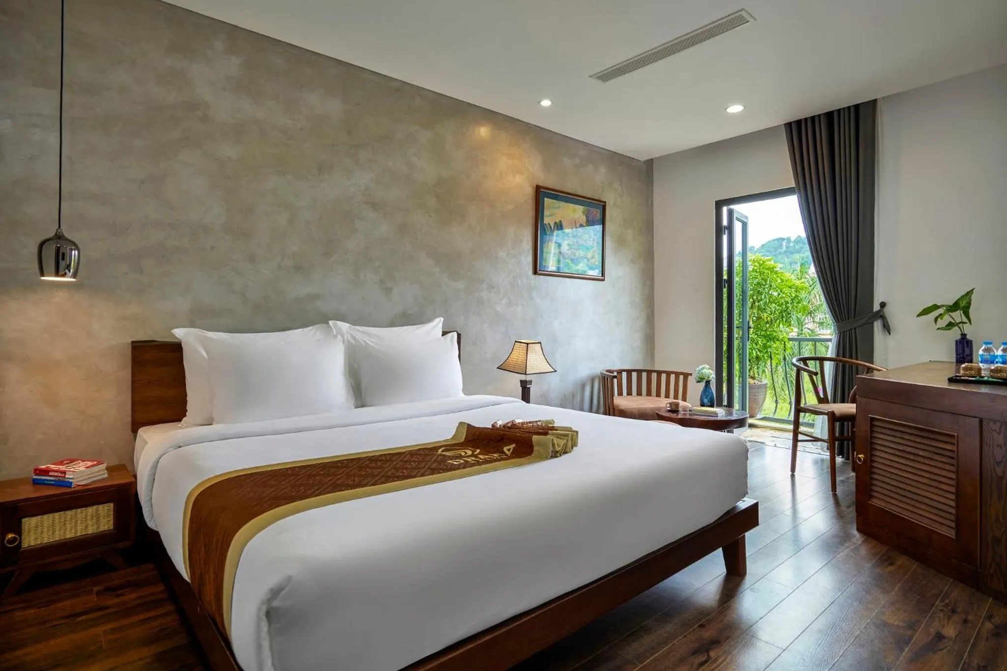 Deluxe King Room with Balcony and Mountain View in Draha Halong Hotel - Serenity, Charm and Nature - Preferred by Western Travelers