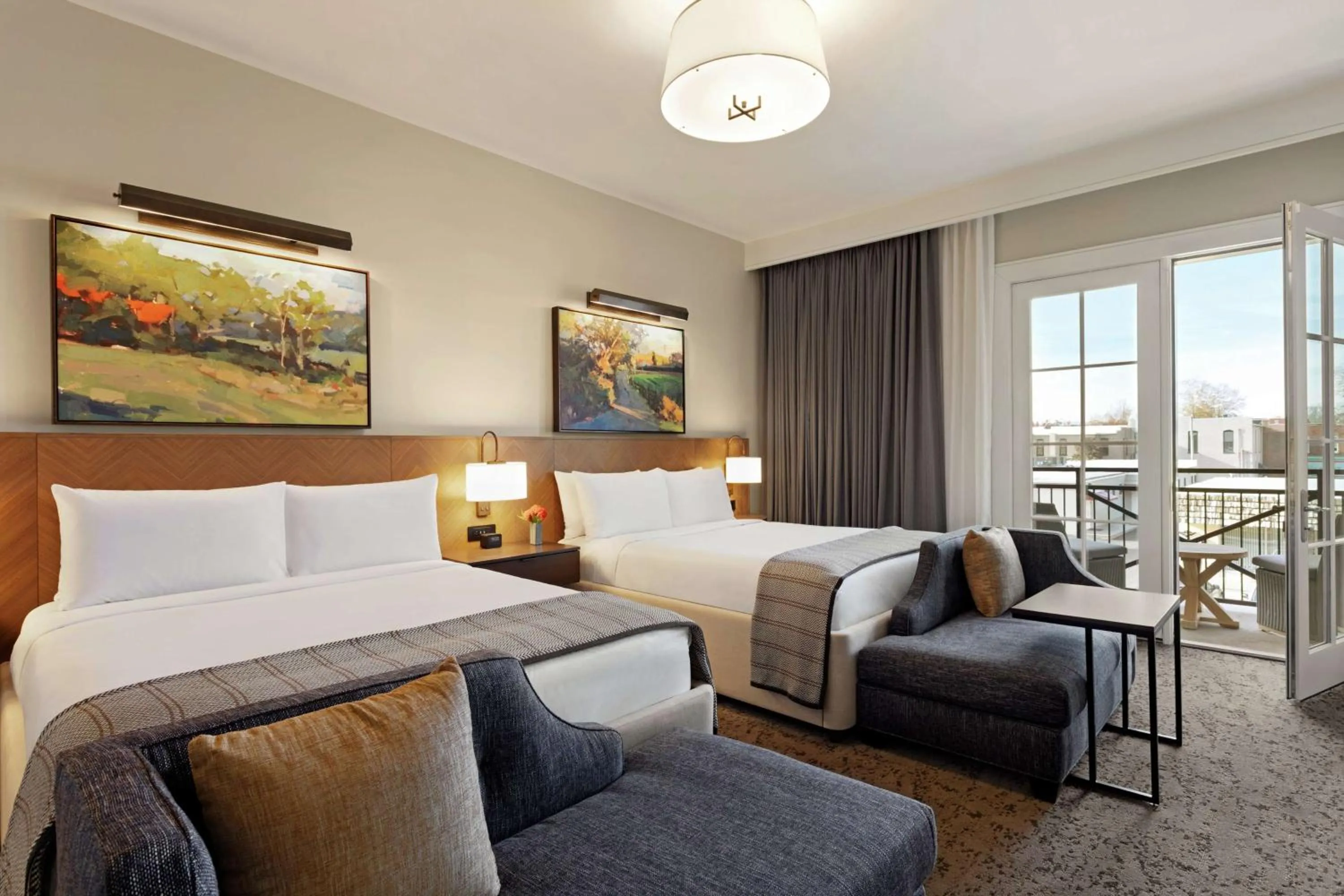 Queen Room with Two Queen Beds and Balcony in The Harpeth Franklin Downtown, Curio Collection by Hilton