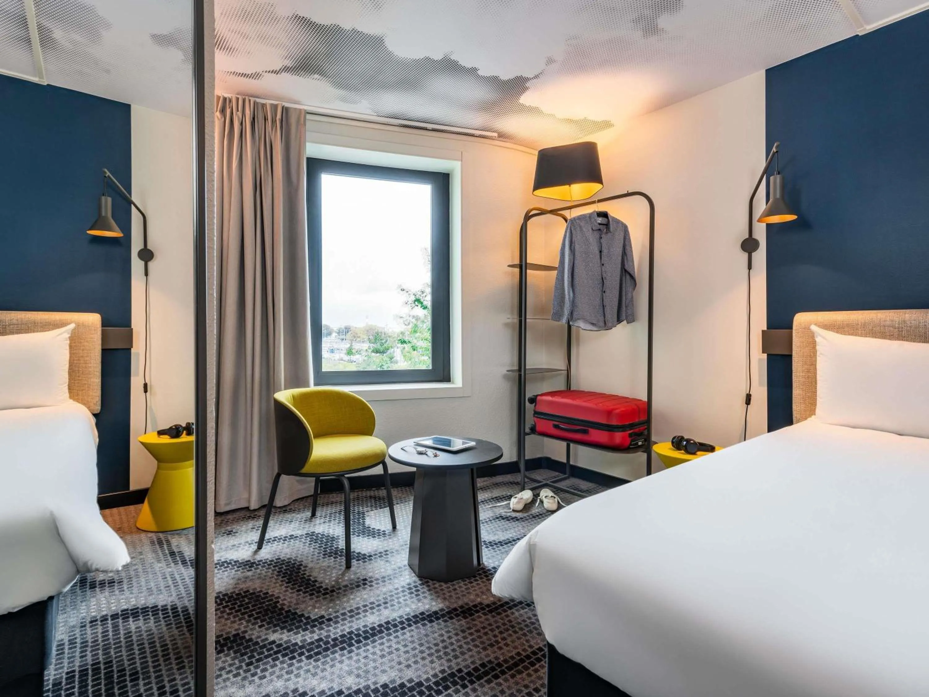 Standard Room with One Double Bed and Two Single Beds in ibis Paris Coeur d'Orly Airport