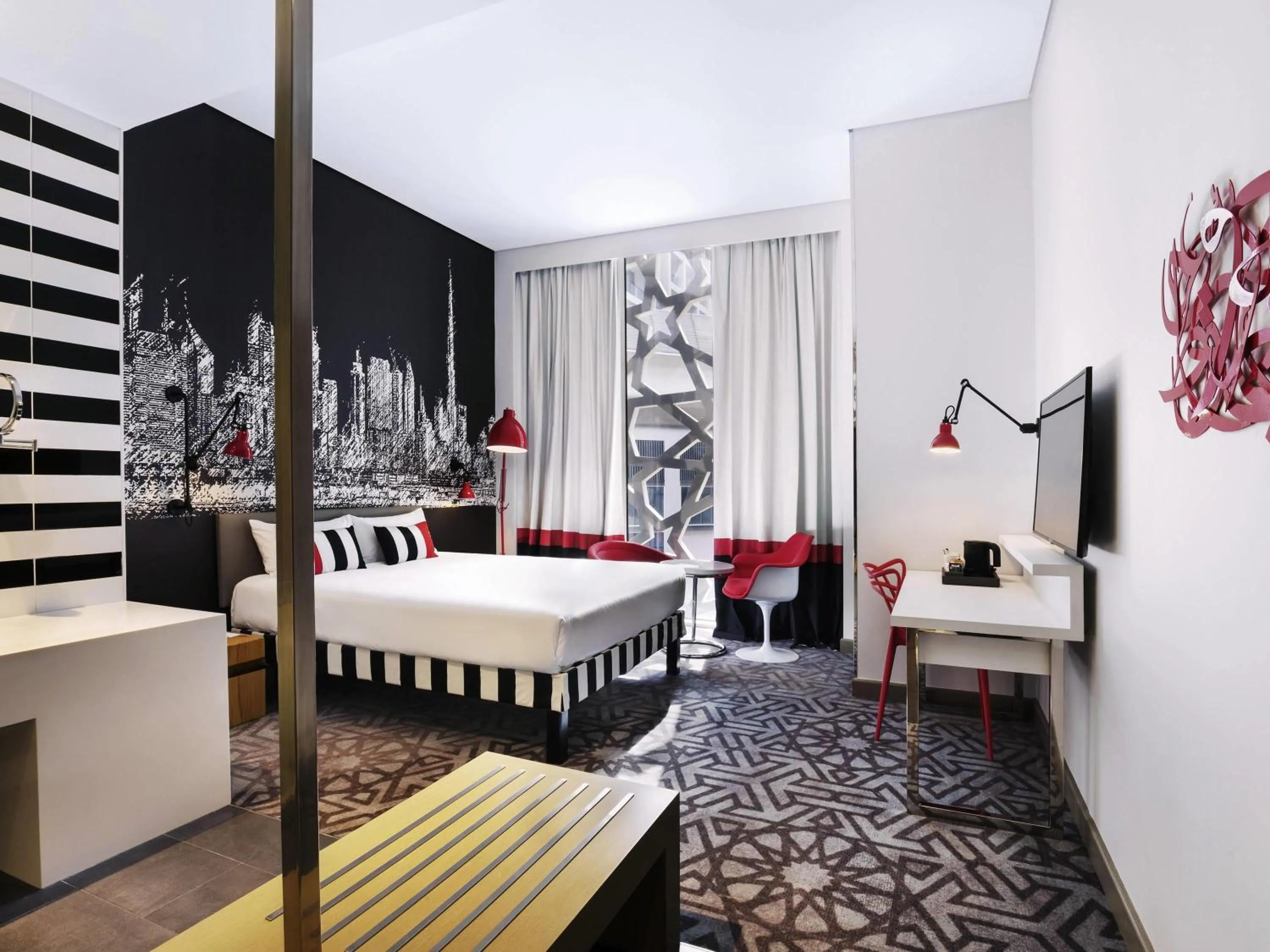 King Room - DXB Free Airport Pick up & Drop off T1&T3, Free Shuttle Service to La Mer Beach, Dubai Outlet Mall & Dubai Festival City in ibis Styles Dubai Airport Hotel