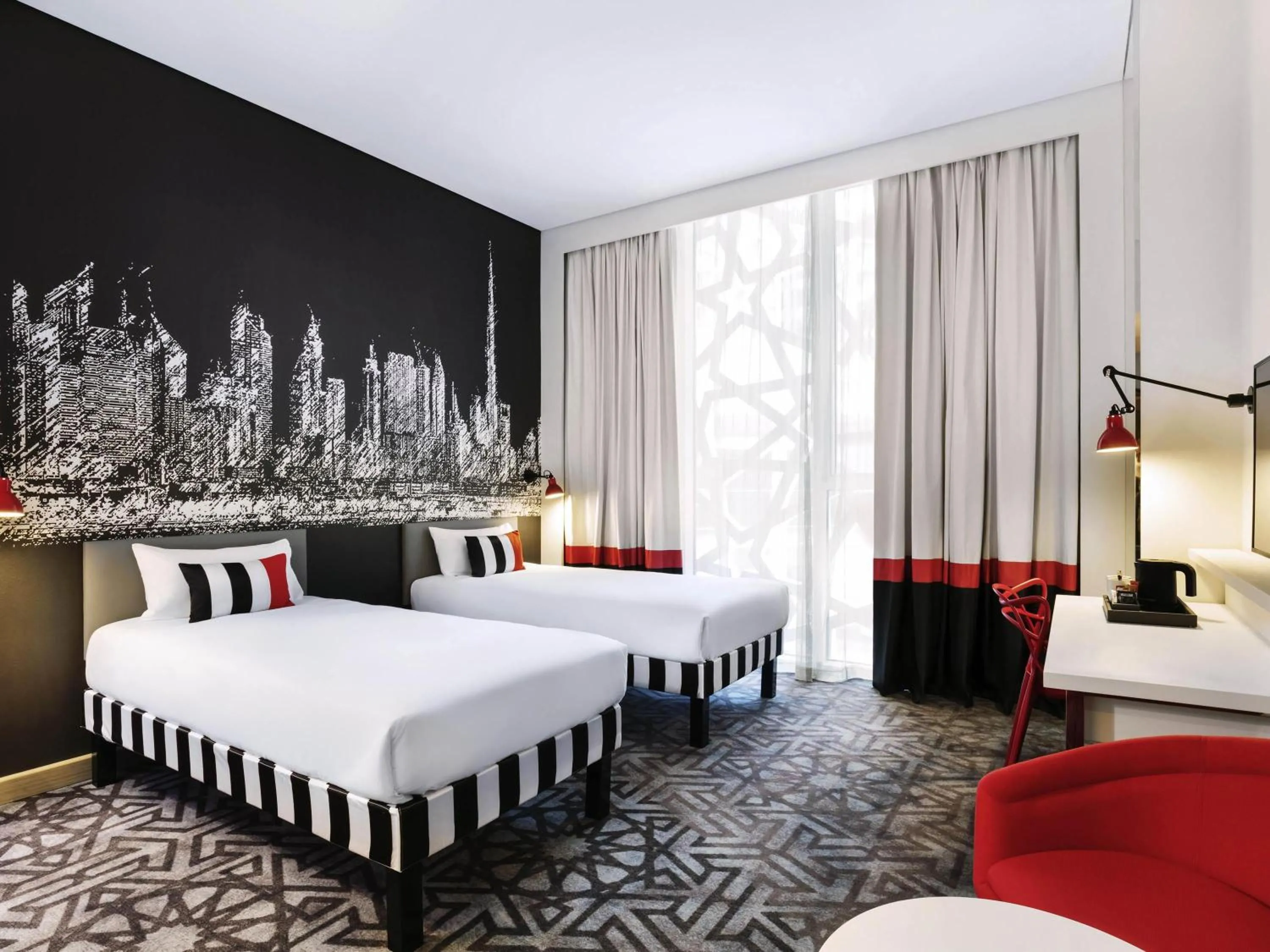 Twin Room - DXB Free Airport Pick up & Drop off T1&T3, Free Shuttle Service to La Mer Beach, Dubai Outlet Mall & Dubai Festival City in ibis Styles Dubai Airport Hotel