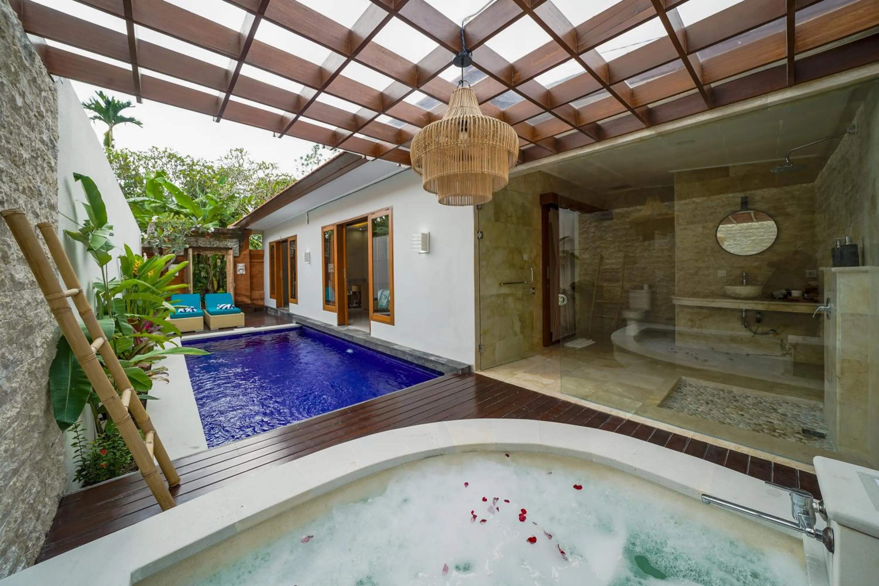 One Bedroom Private Pool Villa with Jacuzzi in Three Brothers Bali Legian Bungalows & Villas