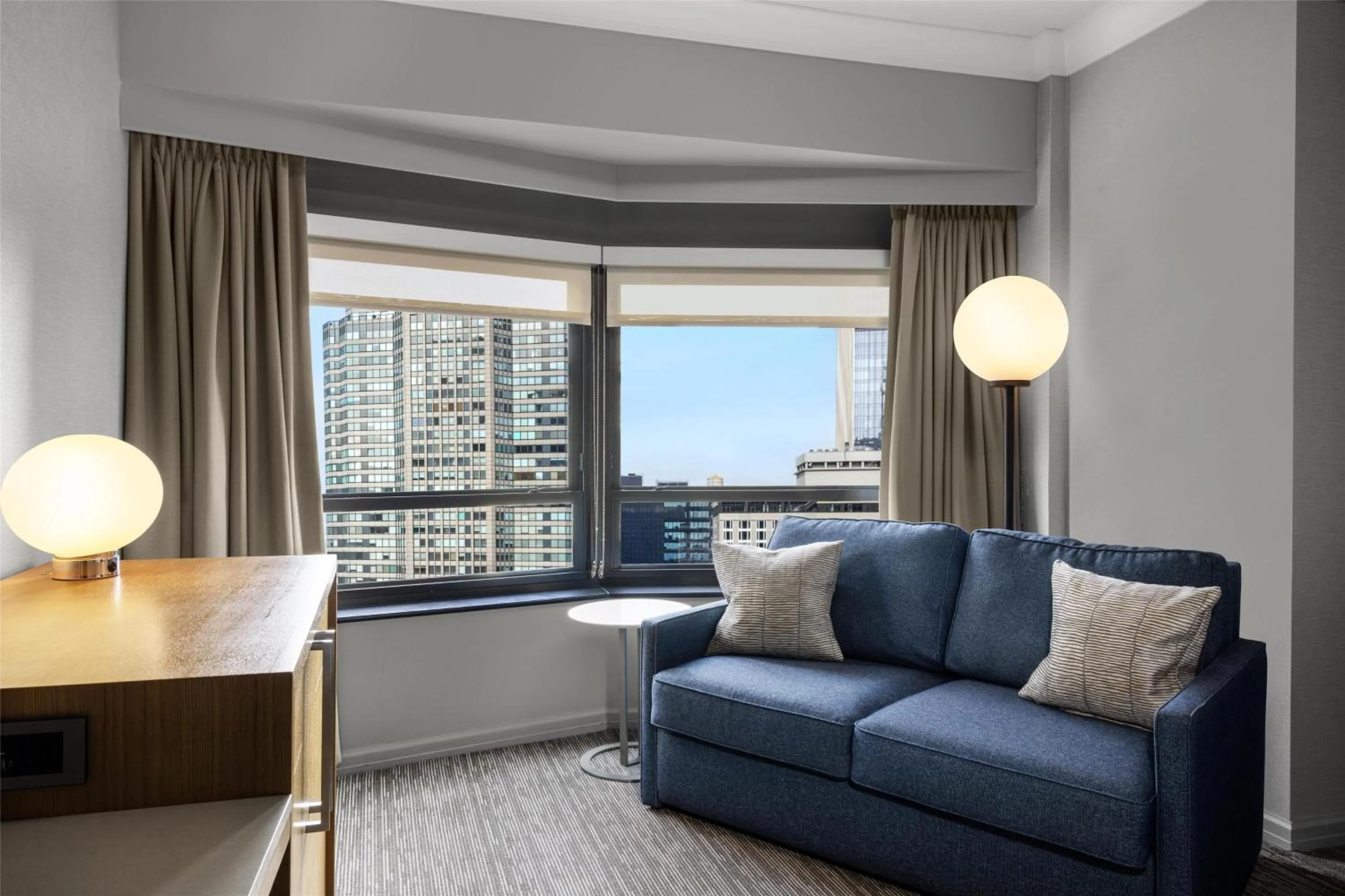 Skyline Room 1 King Mobility Access with Roll in Shower in New York Hilton Midtown