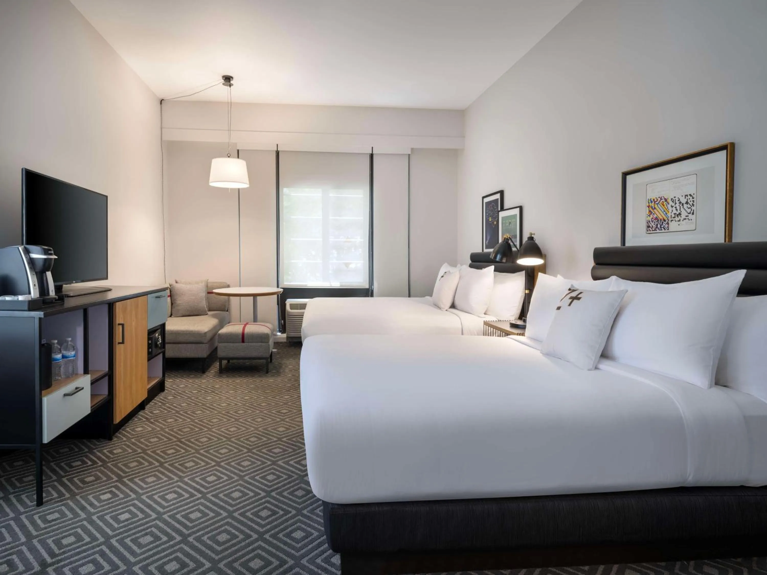 Corner Queen Room with Two Queen Beds in Freepoint Hotel Cambridge, Tapestry Collection by Hilton