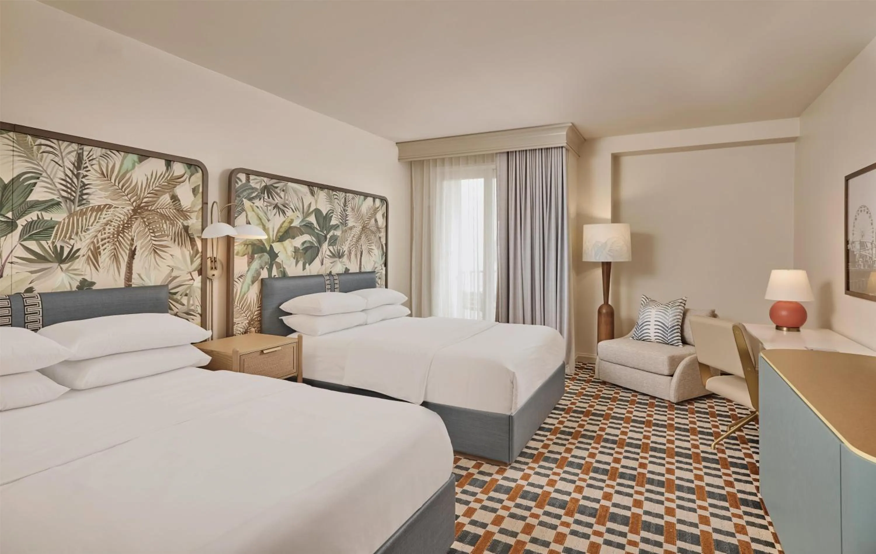 Queen Room with Two Queen Beds and Roll-In Shower - Disability Access in Hyatt Centric Delfina Santa Monica