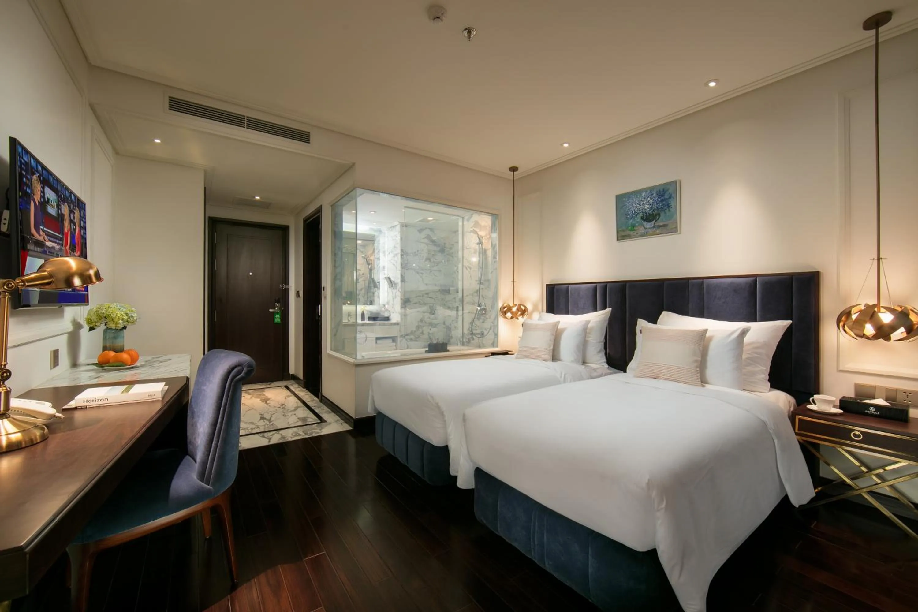 Superior Twin Internal Window in Anatole Hotel Hanoi