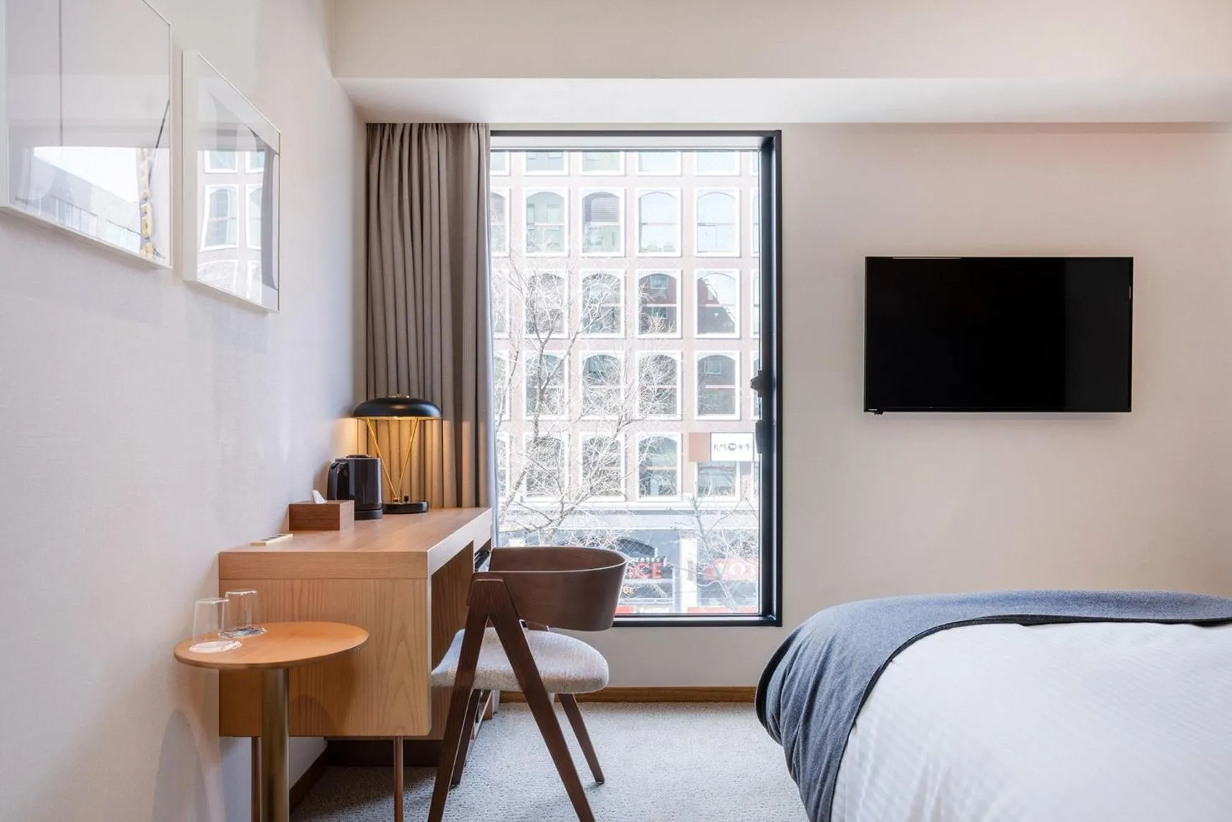 Superior Twin Room with Tram & City view in THE KNOT SAPPORO