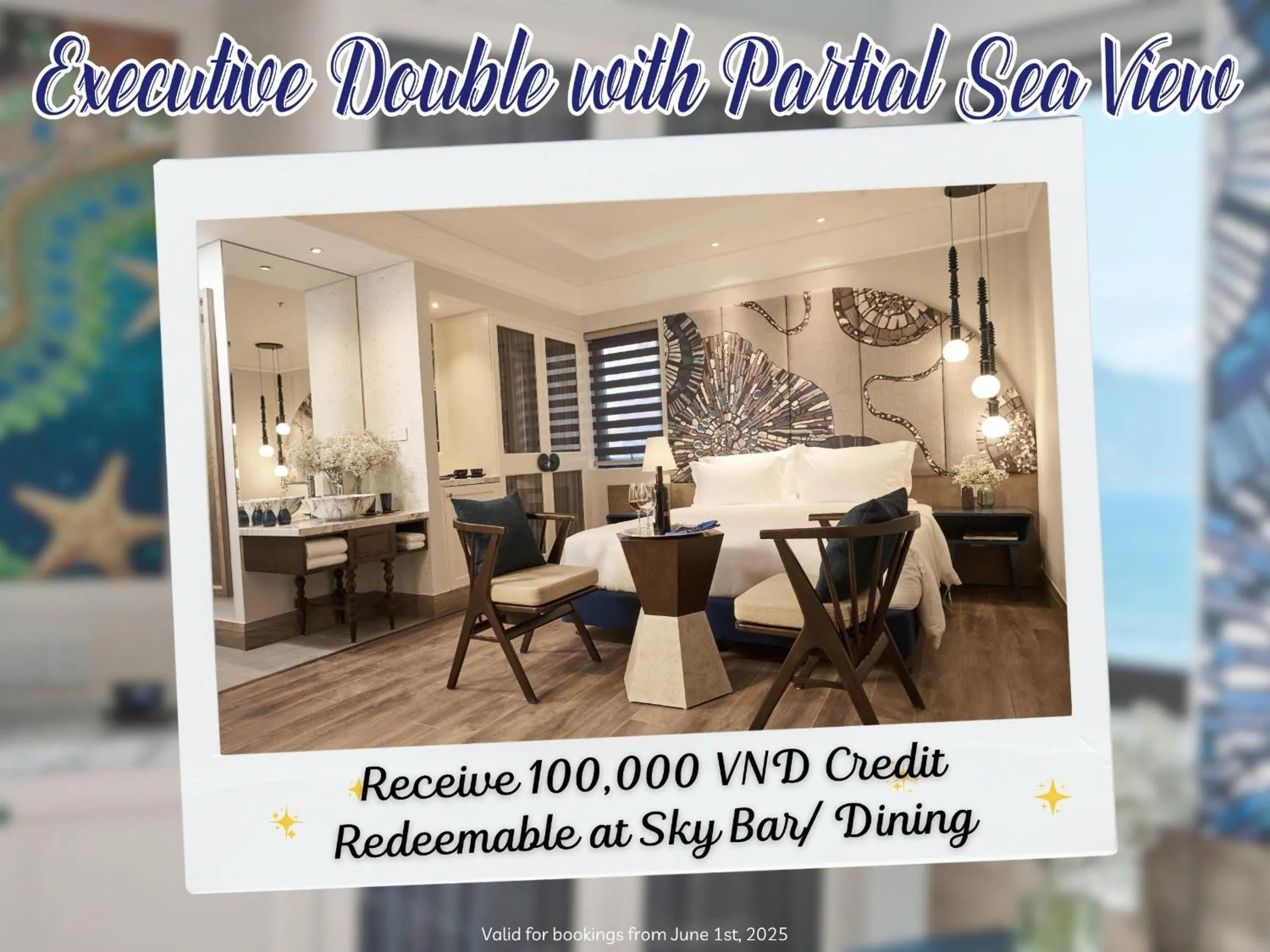 Double Room with Partial Sea View and Daily Laundry Service (4 items/day) in Sofiana My Khe Hotel & Spa - Rooftop Pool Bar - Free Craft Beer and 20 minute Spa per Room