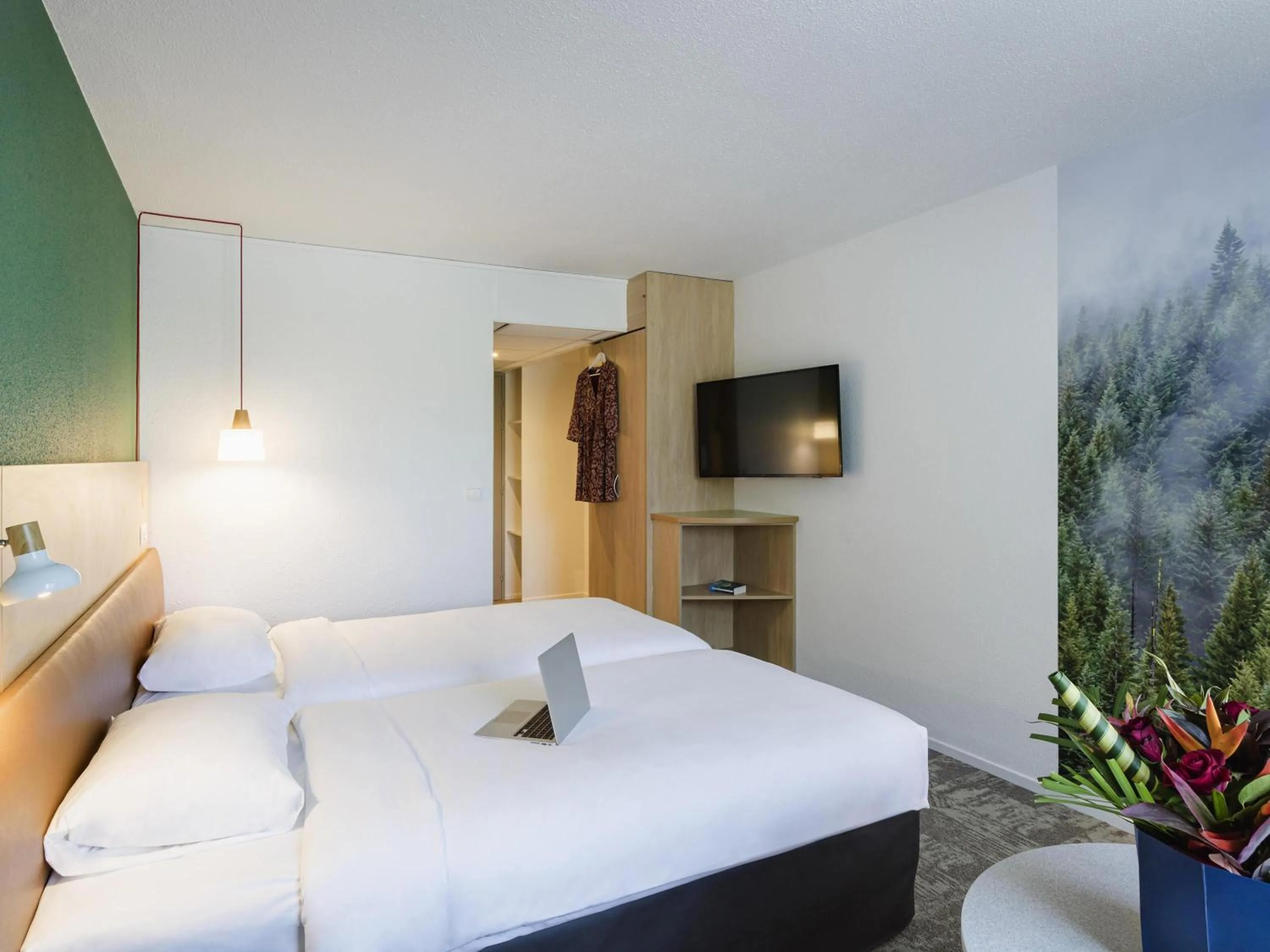 Reduced-mobility Room with Two Single Beds in ibis Styles Aix les Bains Domaine de Marlioz