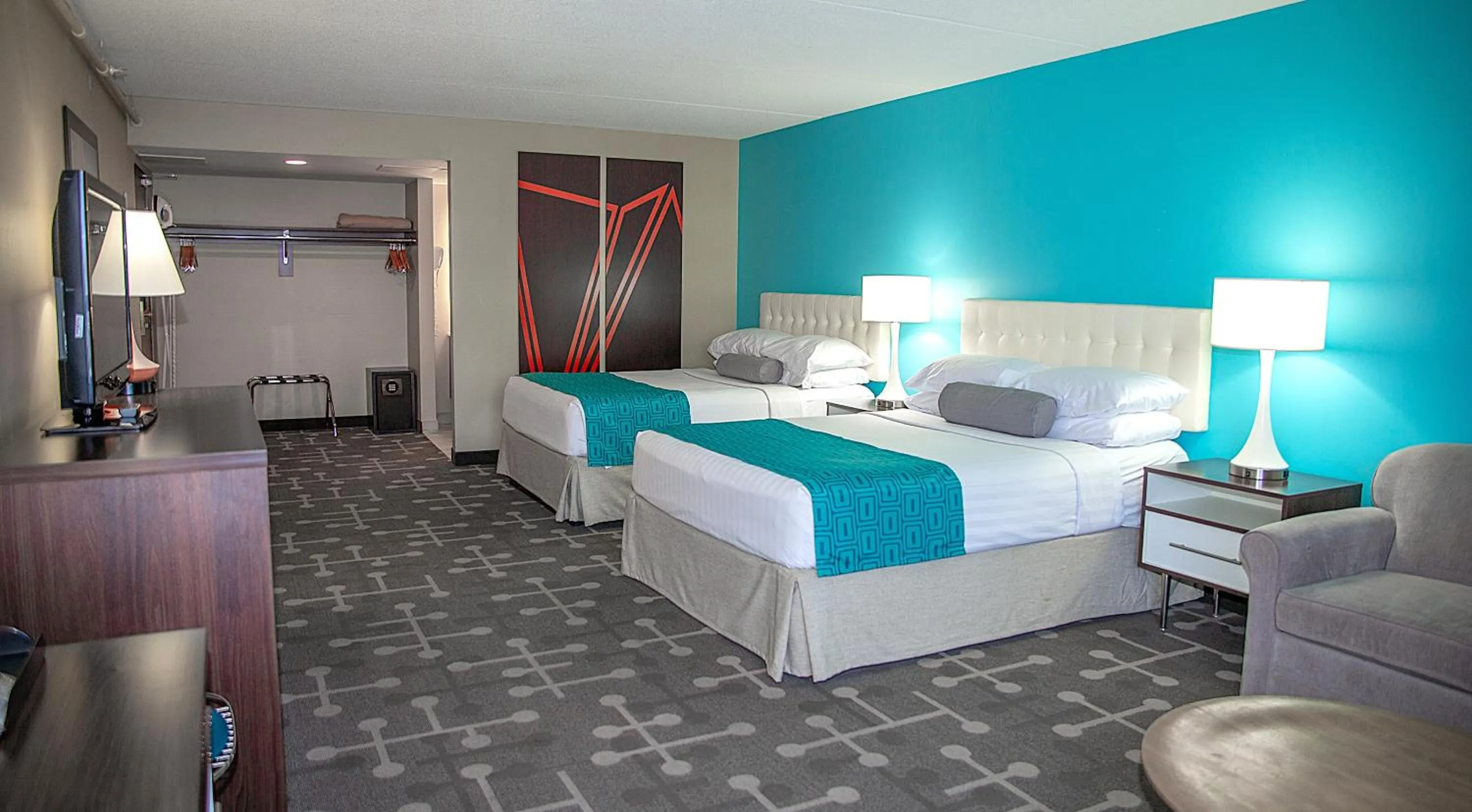 Superior Room with Two Queen Beds and Sofa Bed - Non-Smoking in Howard Johnson Plaza by Wyndham by the Falls Niagara Falls