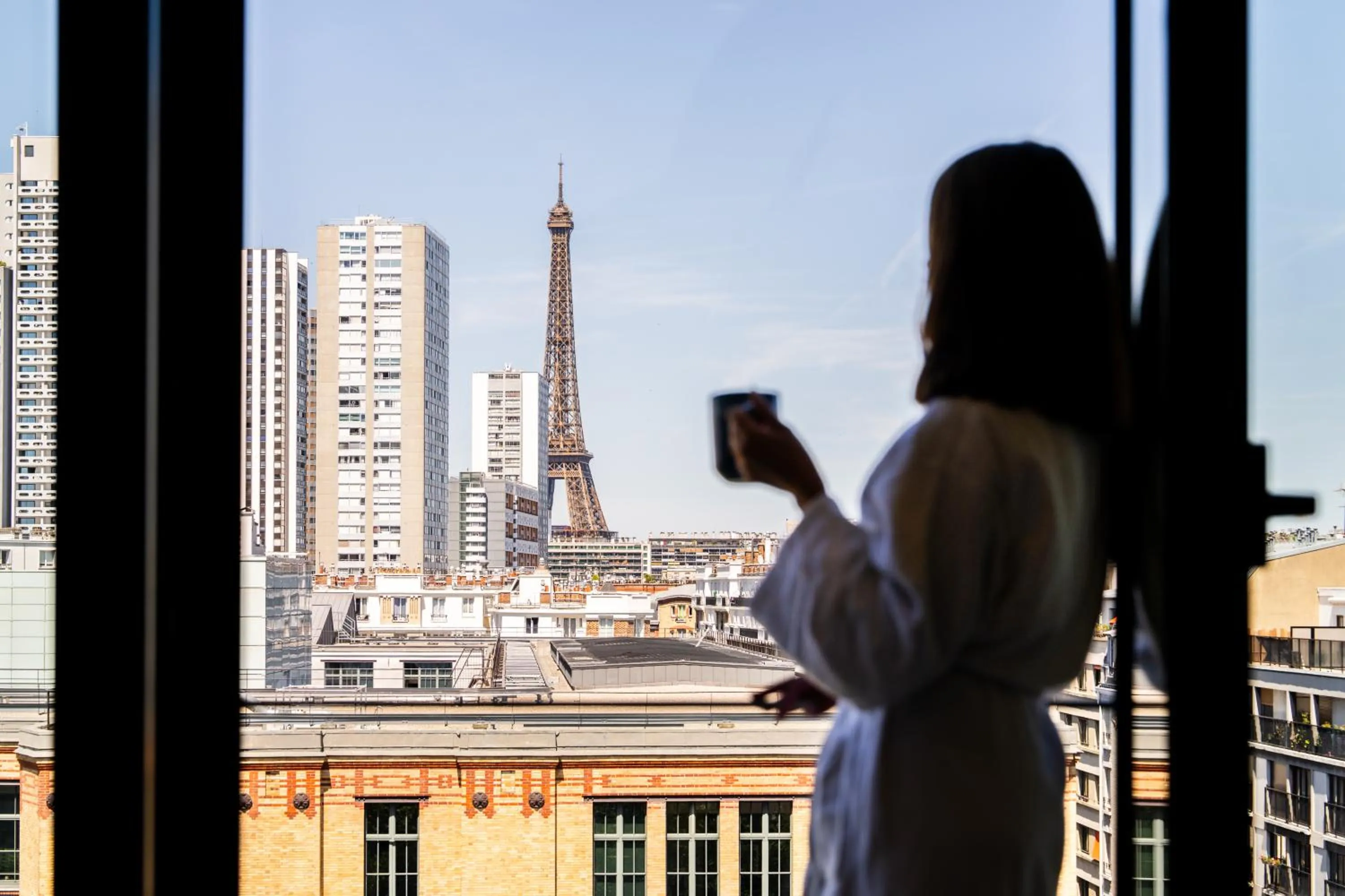 Deluxe Blue Room with Eiffel Tower View in Quinzerie hôtel